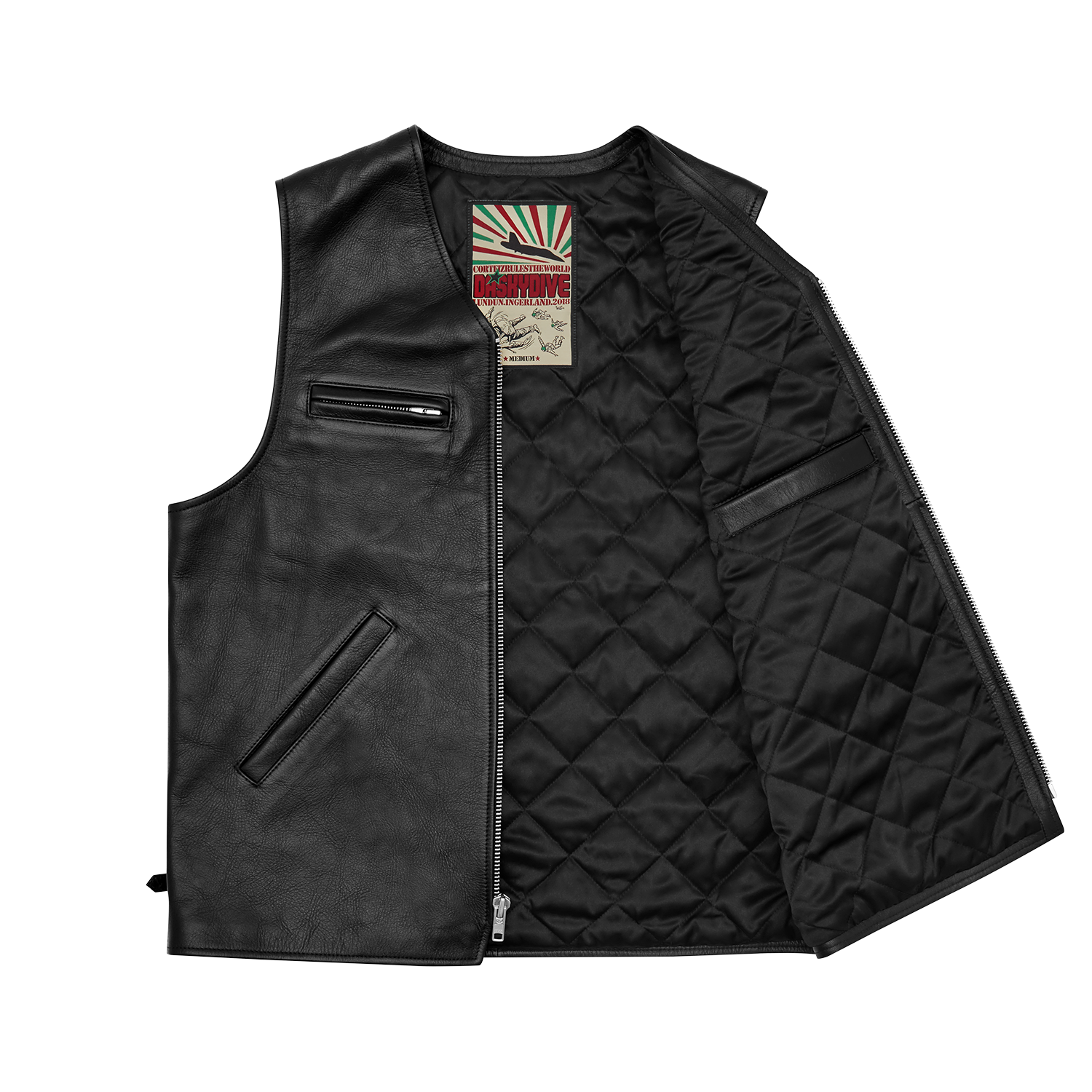 Corteiz SKYDIVE LEATHER VEST [BLACK] CRTZRTW