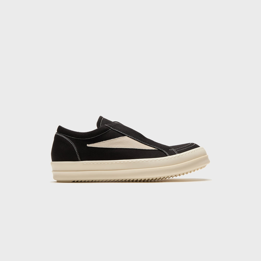 Rick Owens DRKSHDW Concordians Laceless Vintage Sneaks - Black / Milk / Milk