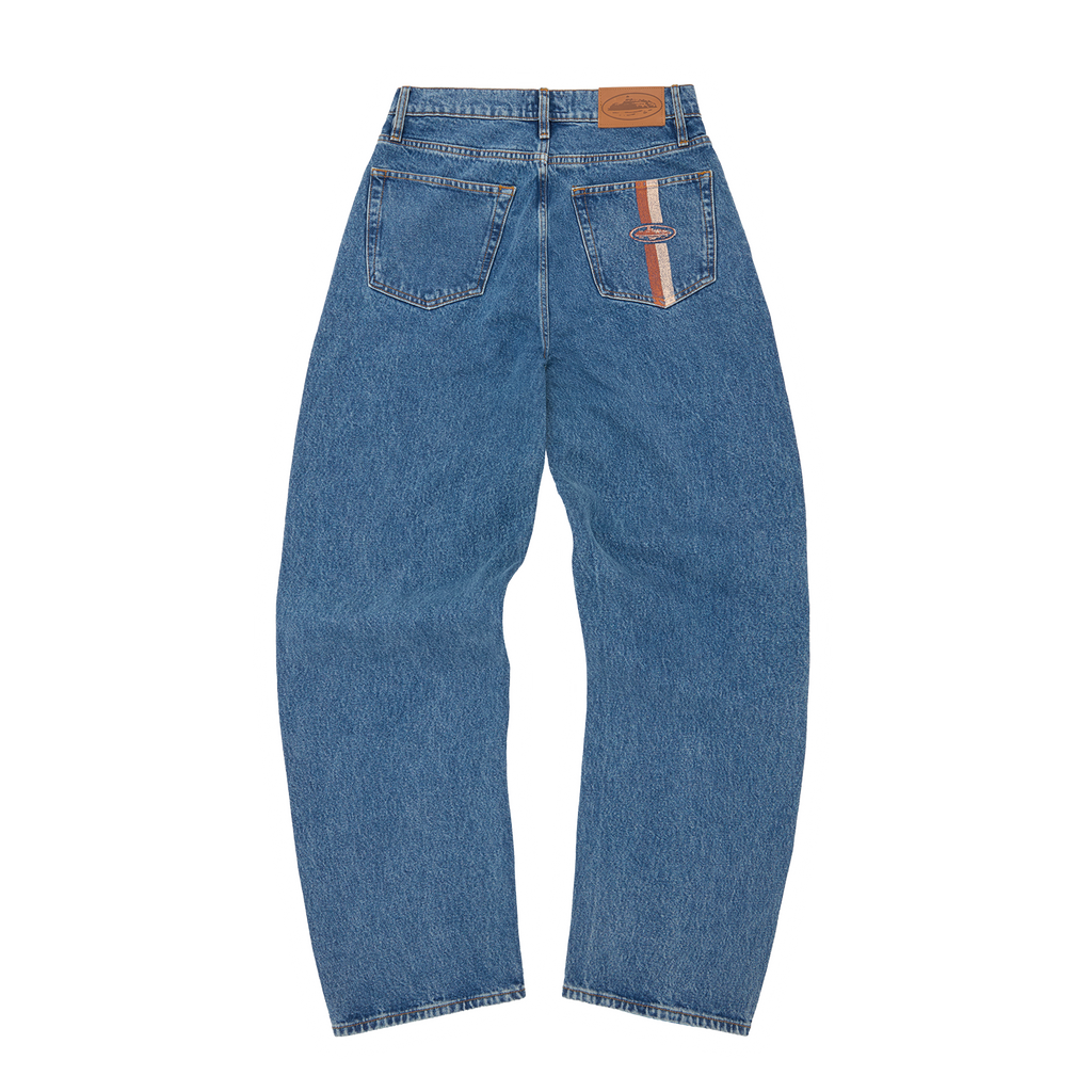 Corteiz DUAL STRIPE BAGGY JEANS [MIDWASH] CRTZRTW