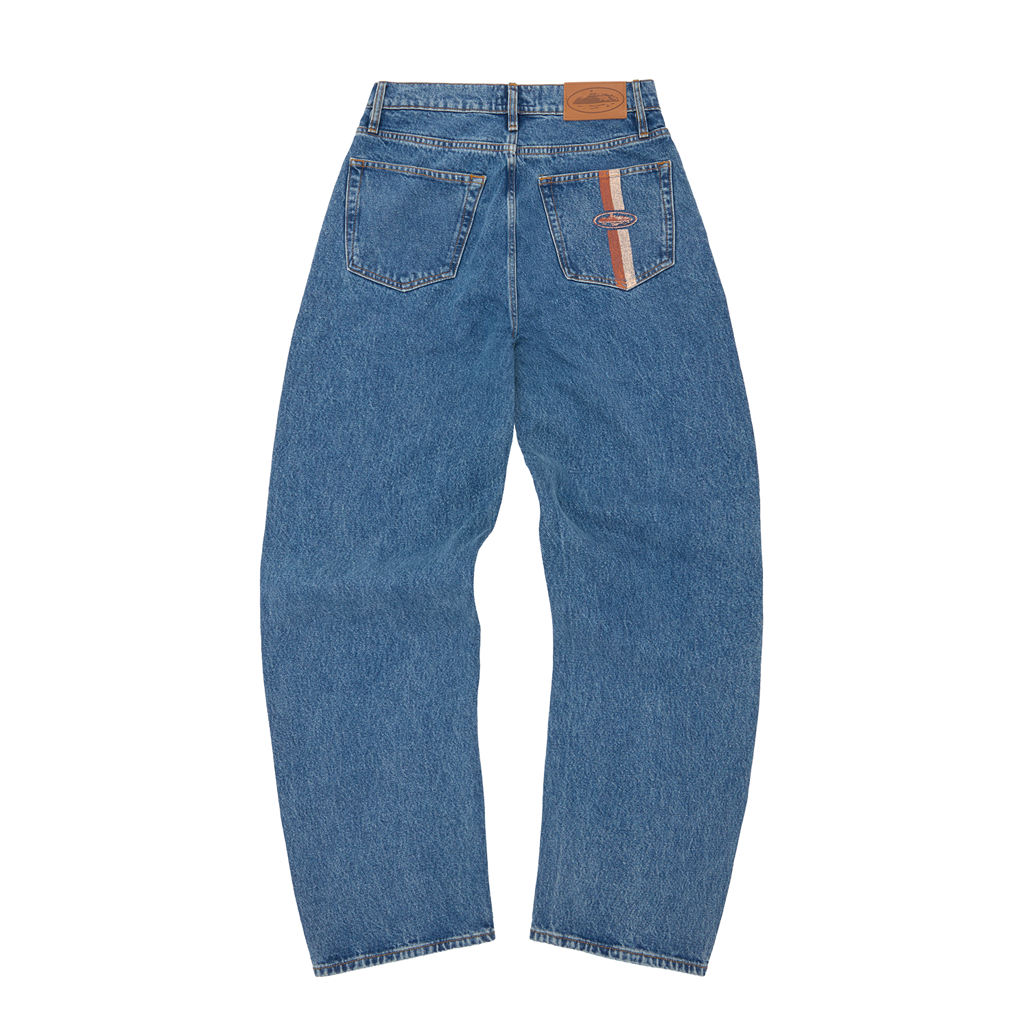 Corteiz DUAL STRIPE BAGGY JEANS [MIDWASH] CRTZRTW