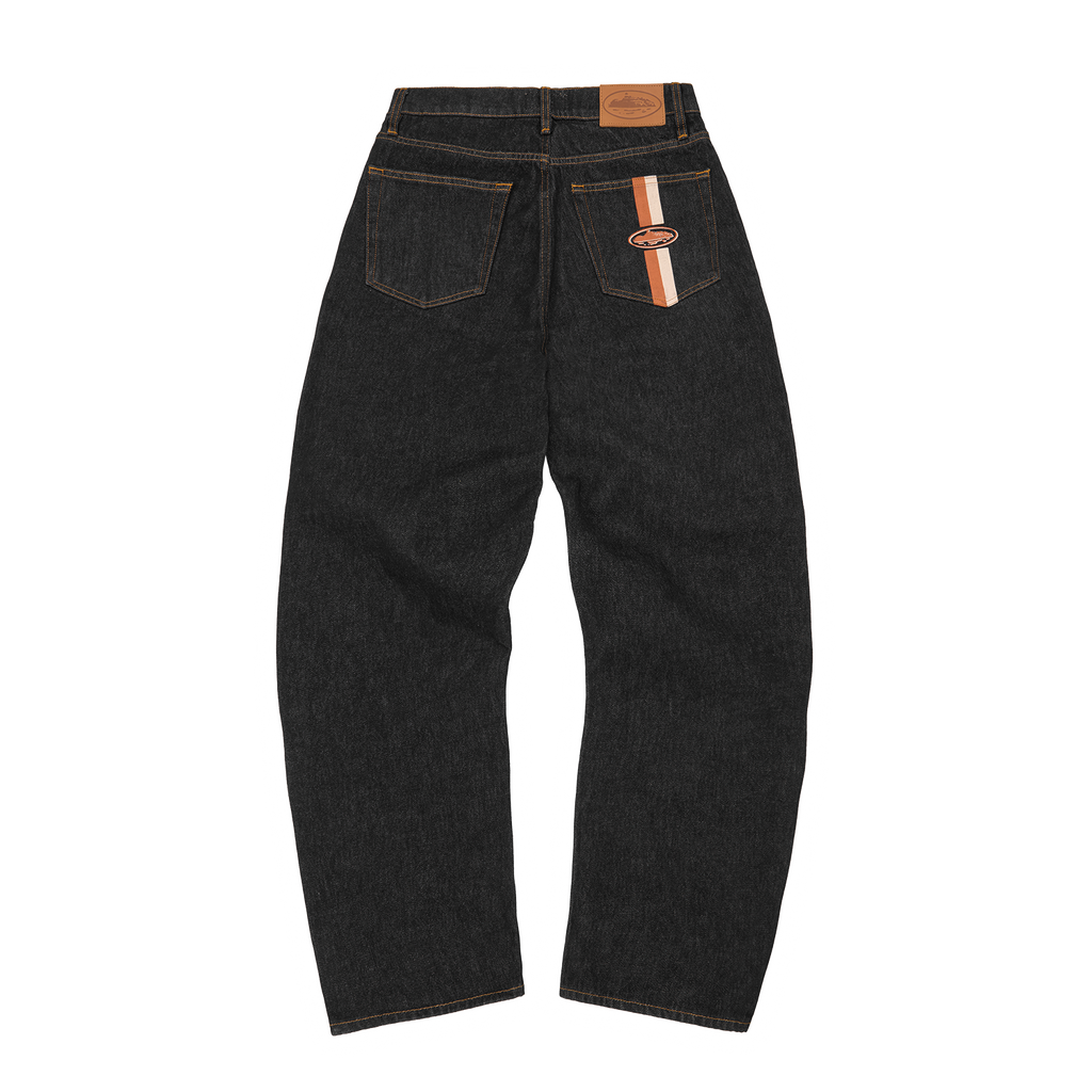 Corteiz DUAL STRIPE BAGGY JEANS [WASHED BLACK] CRTZRTW