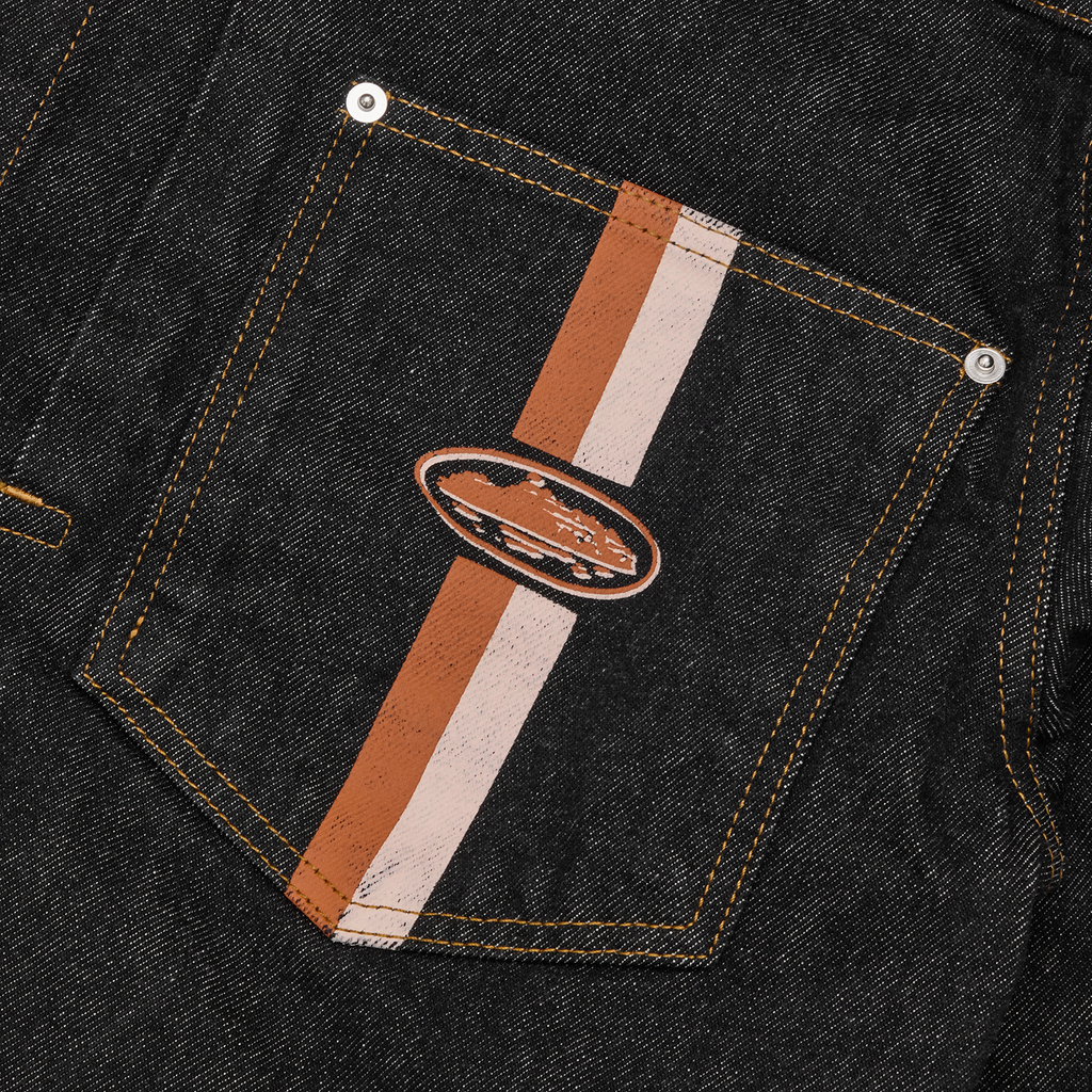 Corteiz DUAL STRIPE DENIM JACKET [WASHED BLACK] CRTZRTW