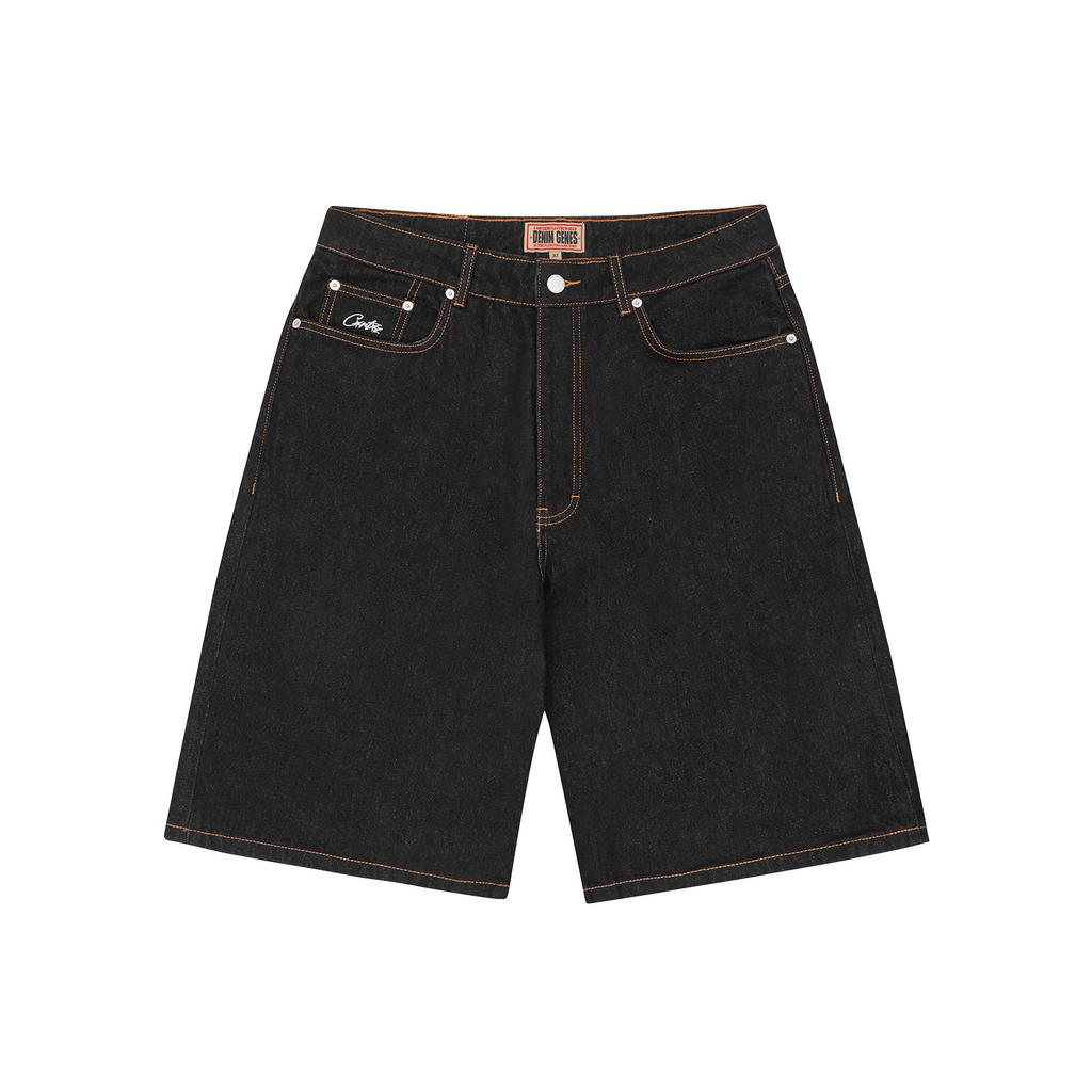 Corteiz DUAL STRIPE DENIM SHORT [WASHED BLACK] CRTZRTW