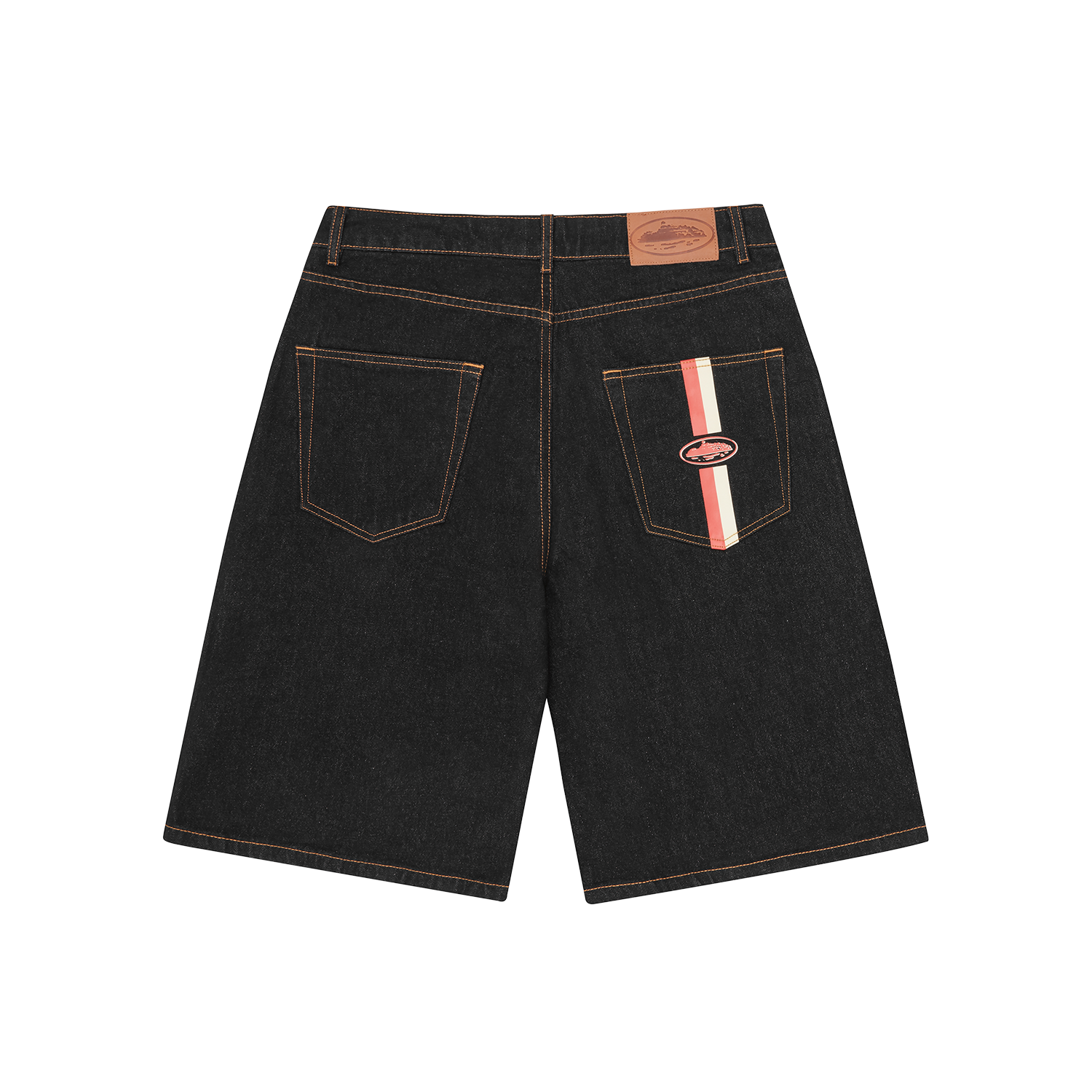 Corteiz DUAL STRIPE DENIM SHORT [WASHED BLACK] CRTZRTW