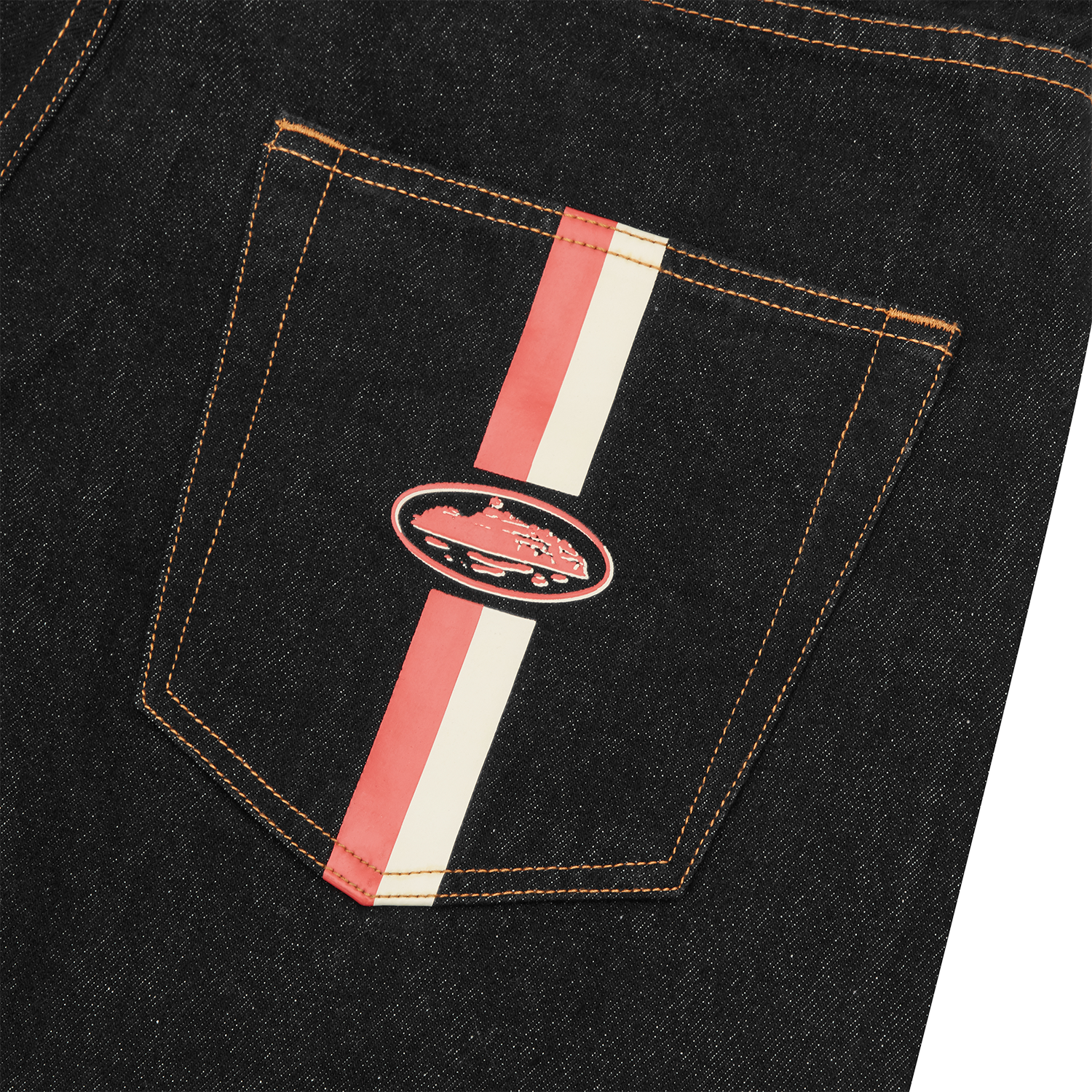 Corteiz DUAL STRIPE DENIM SHORT [WASHED BLACK] CRTZRTW