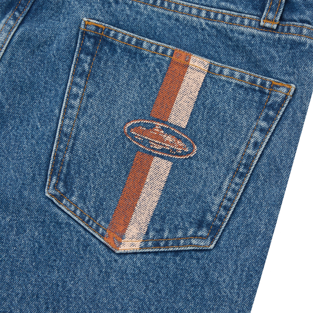 Corteiz DUAL STRIPE BAGGY JEANS [MIDWASH] CRTZRTW