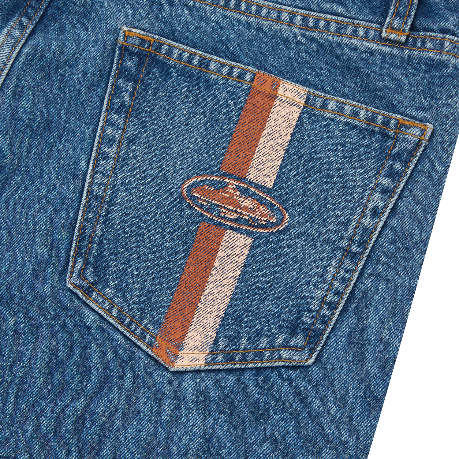 Corteiz DUAL STRIPE BAGGY JEANS [MIDWASH] CRTZRTW