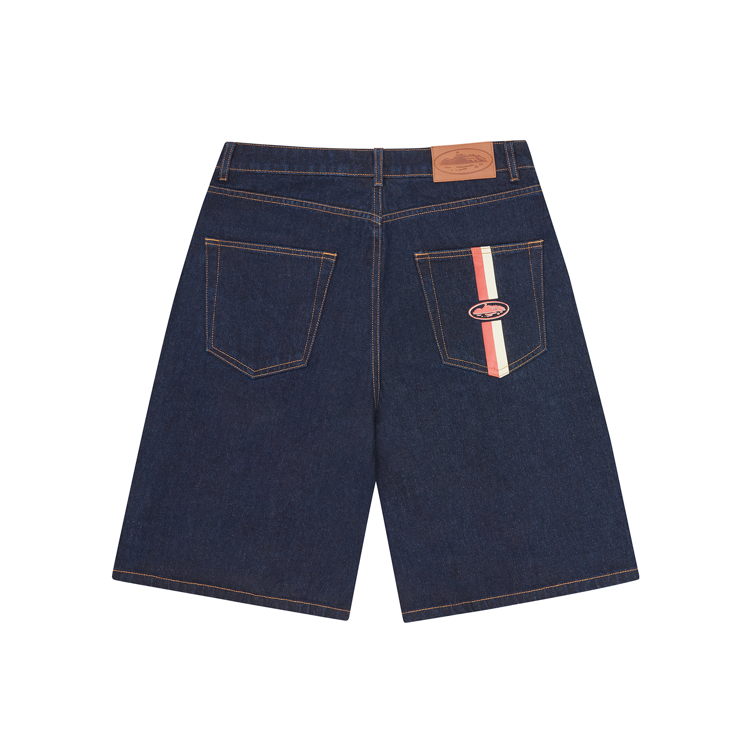 Corteiz DUAL STRIPE DENIM SHORT [WASHED INDIGO] CRTZRTW