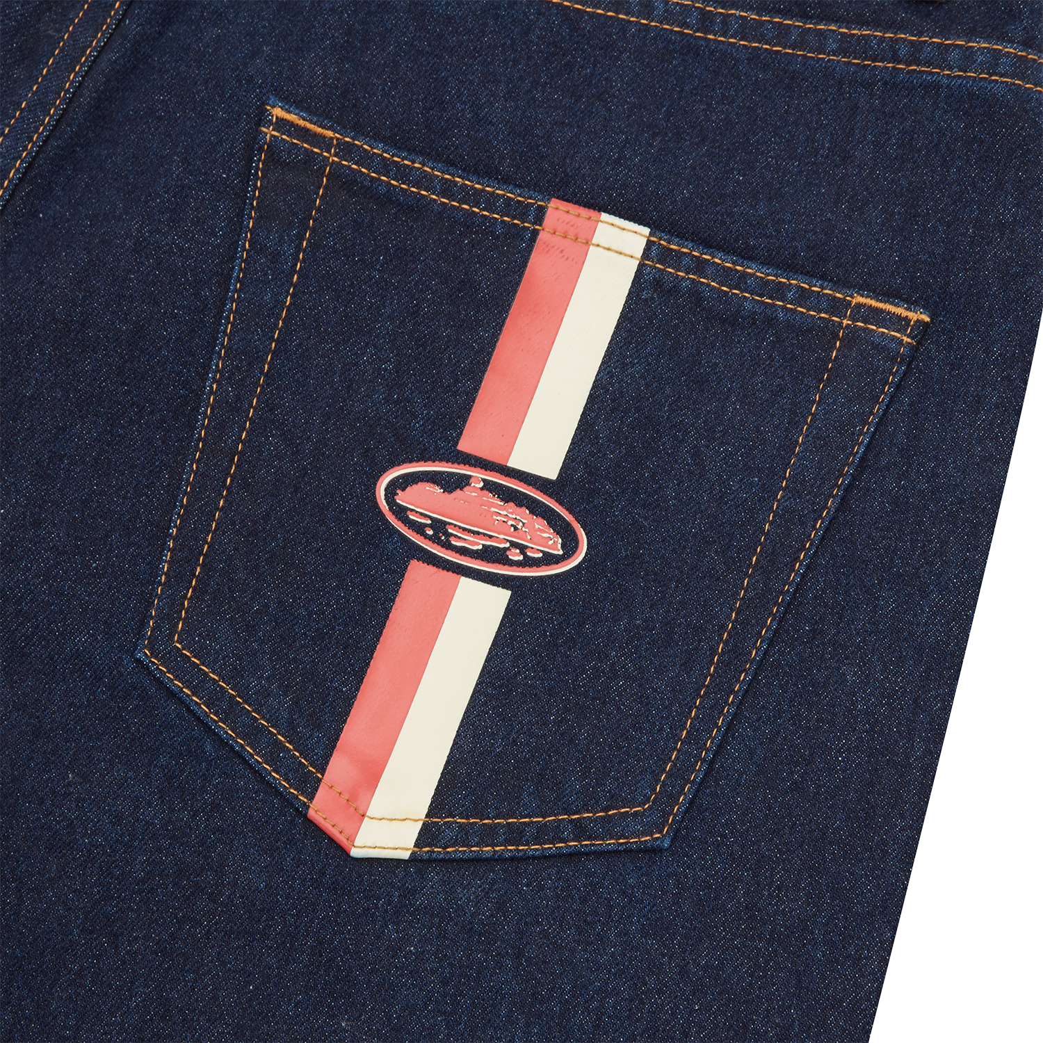 Corteiz DUAL STRIPE DENIM SHORT [WASHED INDIGO] CRTZRTW