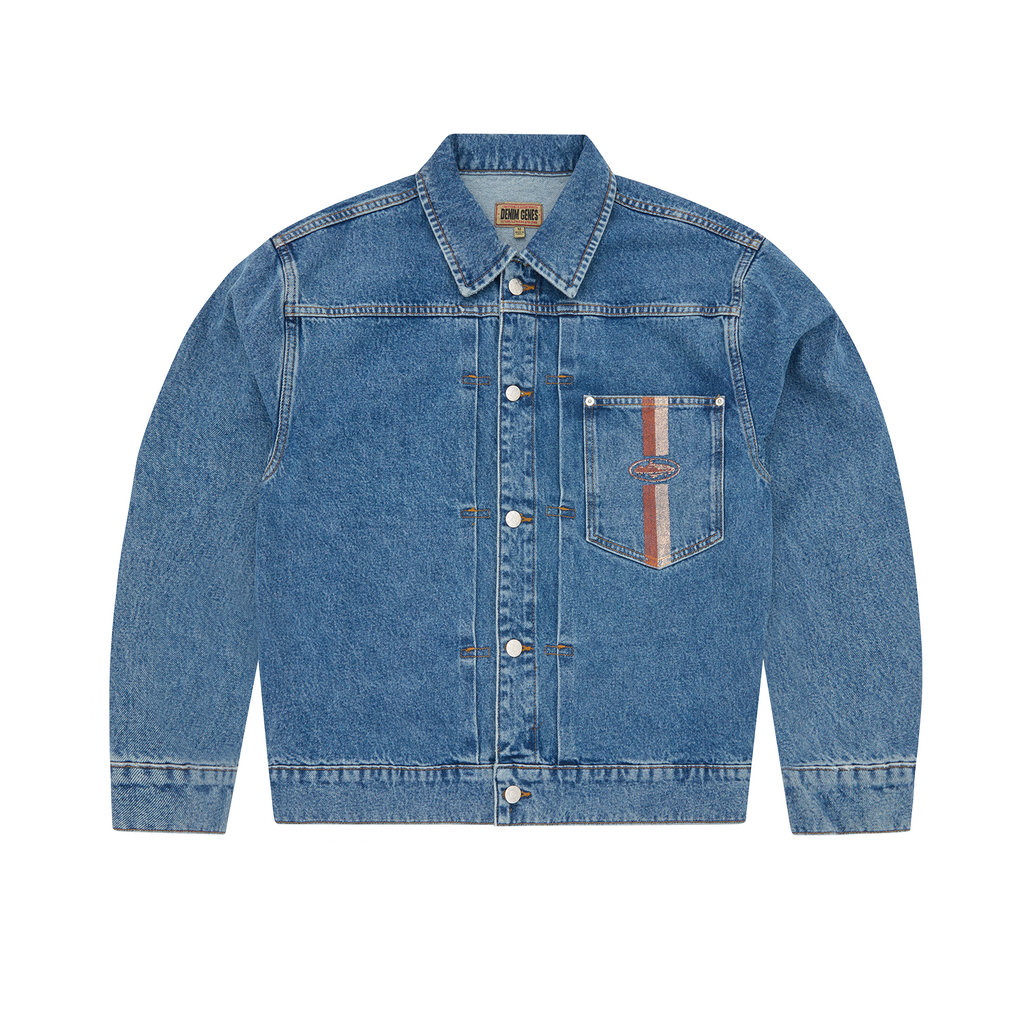 Corteiz DUAL STRIPE DENIM JACKET [MIDWASH] CRTZRTW