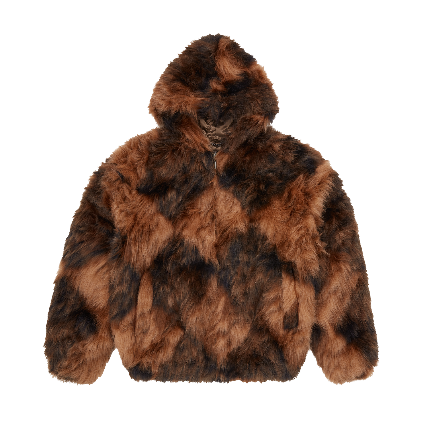 Corteiz DIAMOND HOODED FUR JACKET [BROWN] CRTZRTW