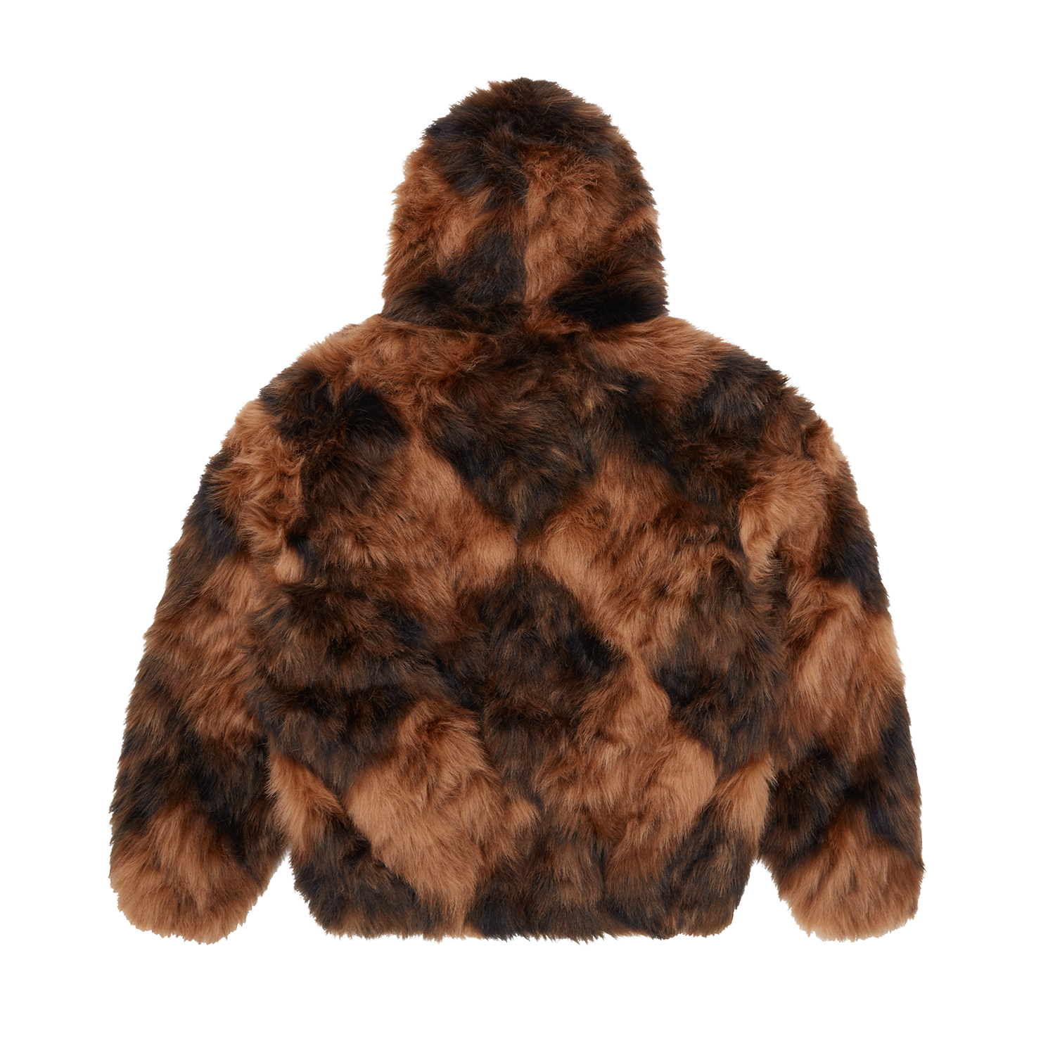 Corteiz DIAMOND HOODED FUR JACKET [BROWN] CRTZRTW