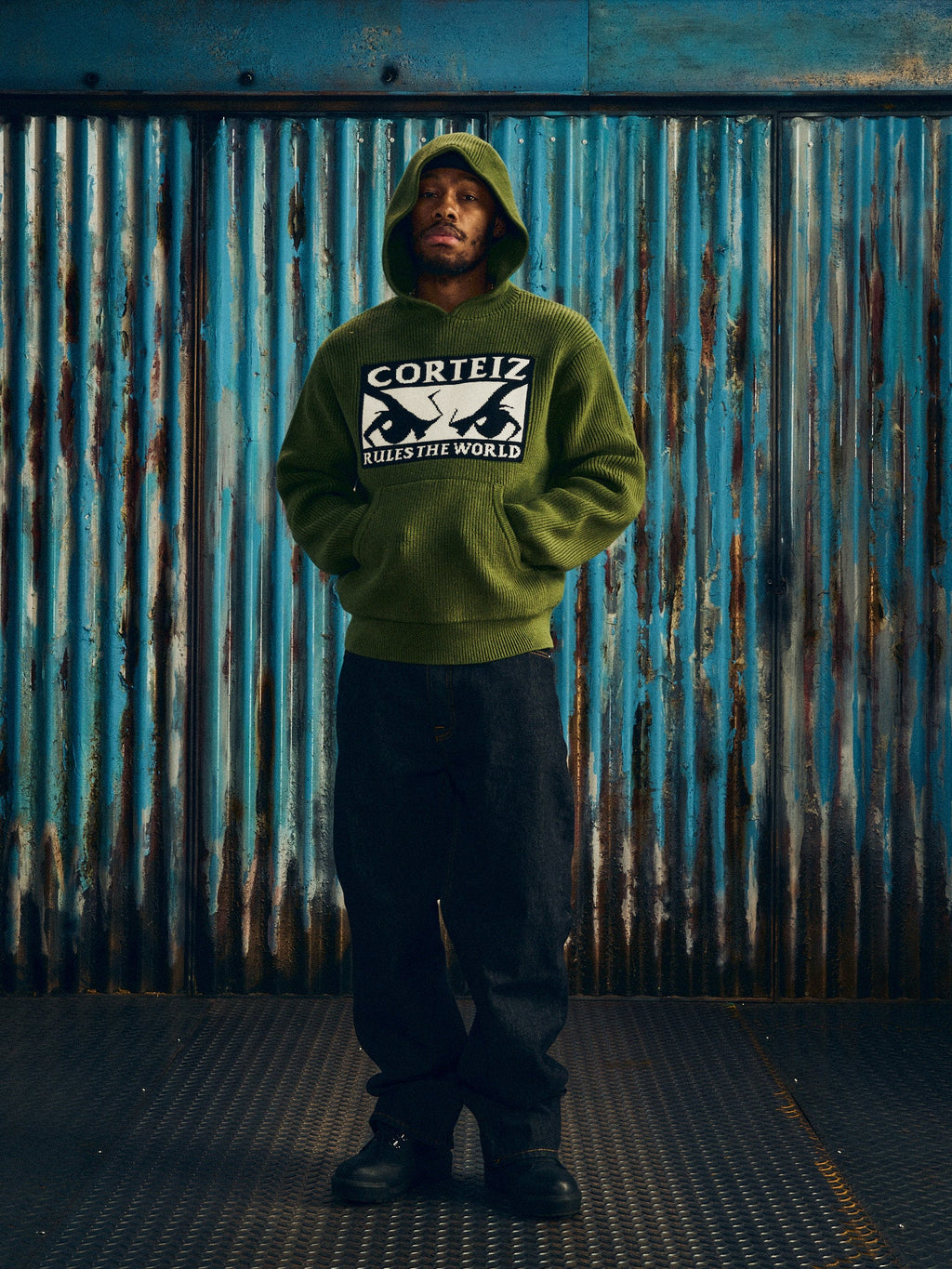 Corteiz HUEY KNIT HOODIE [OLIVE] CRTZRTW