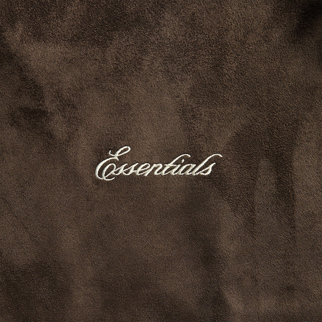 Essentials Suede Fleece Signature Modern Track Jacket - Brown