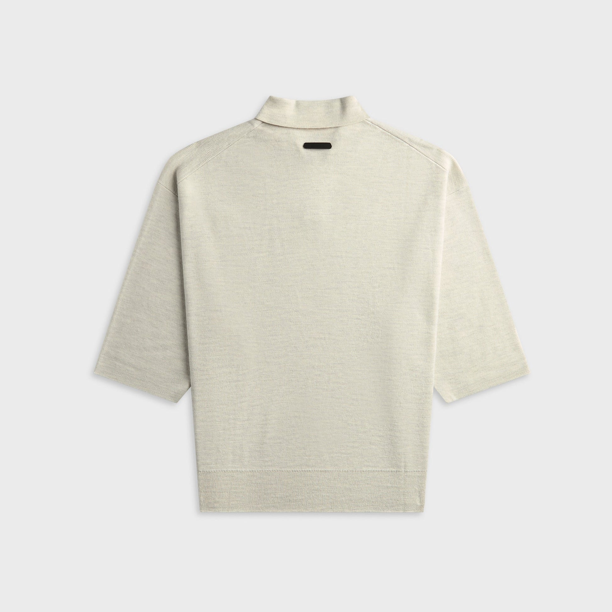 Essentials Signature 3/4 Sleeve 90s Knit Polo - Oatmeal Heather