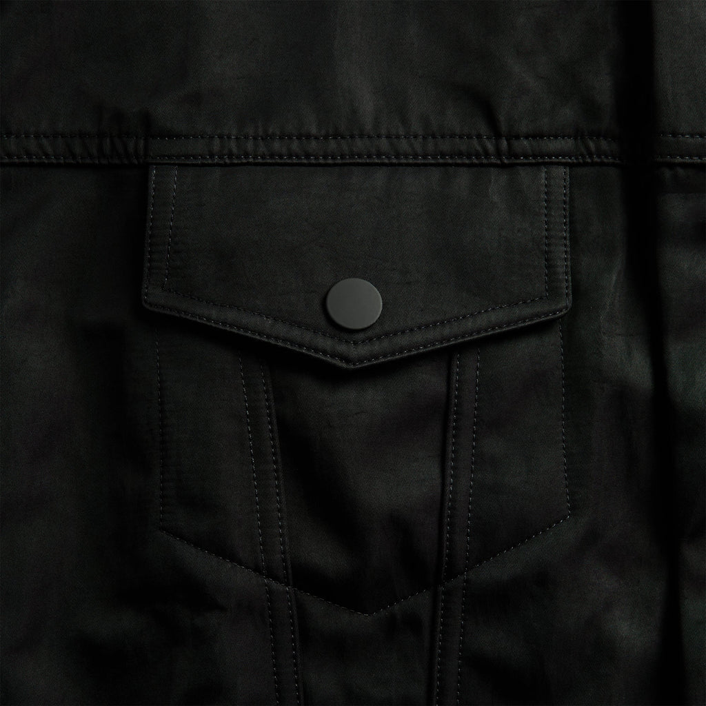 Essentials Textured Nylon Trucker Jacket - Vintage Black