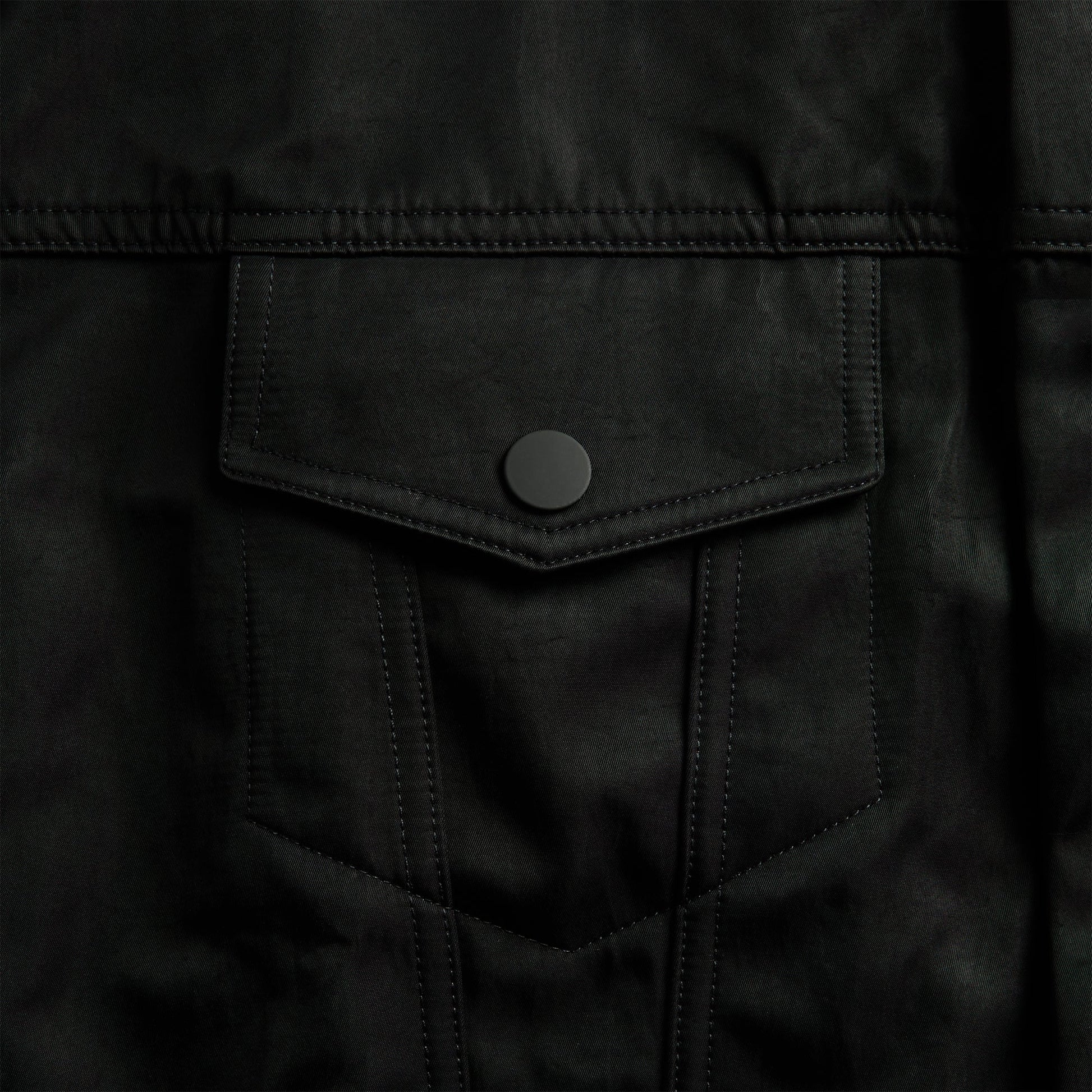 Essentials Textured Nylon Trucker Jacket - Vintage Black