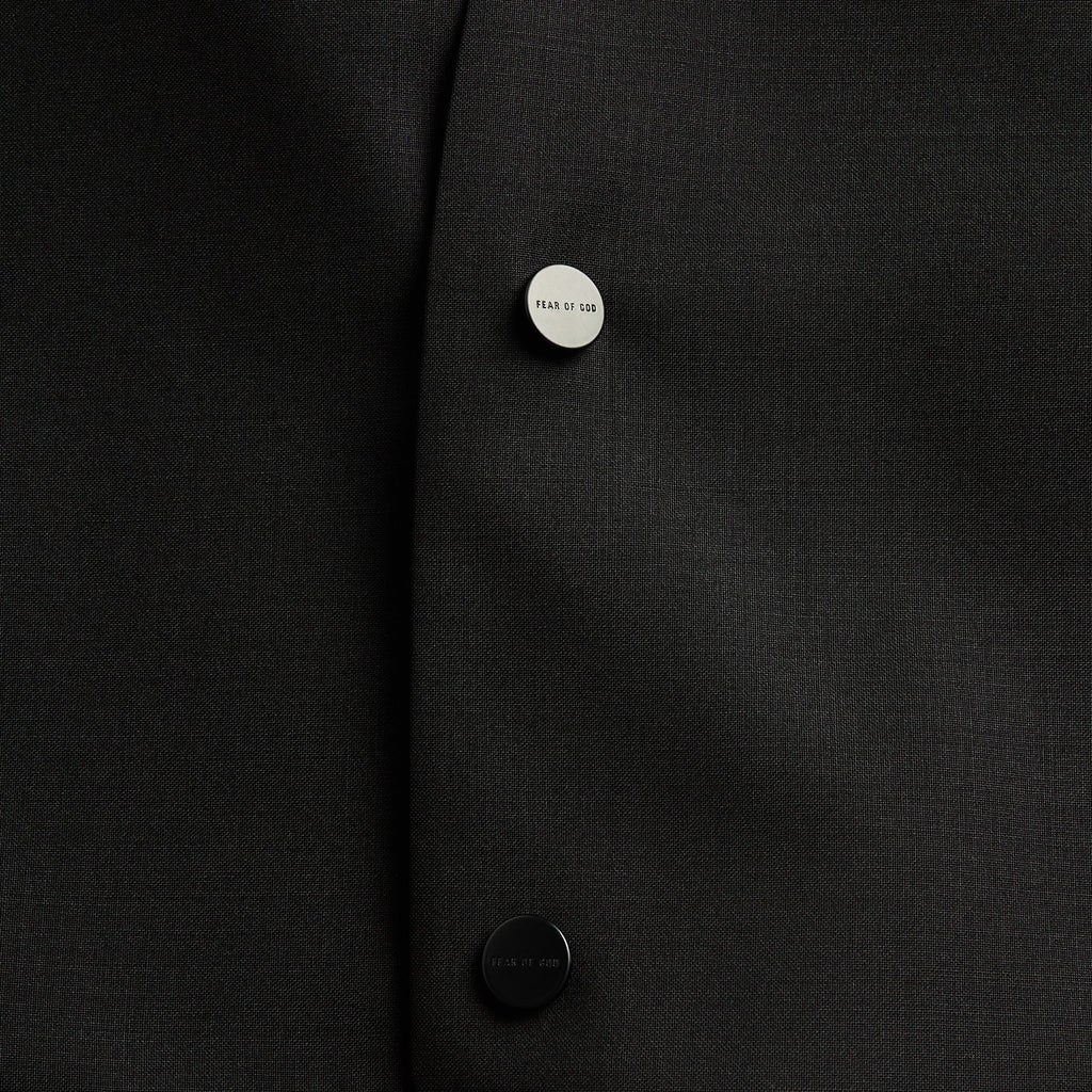 Fear Of God Easy Care Wool Relaxed Lapelless Jacket - Black