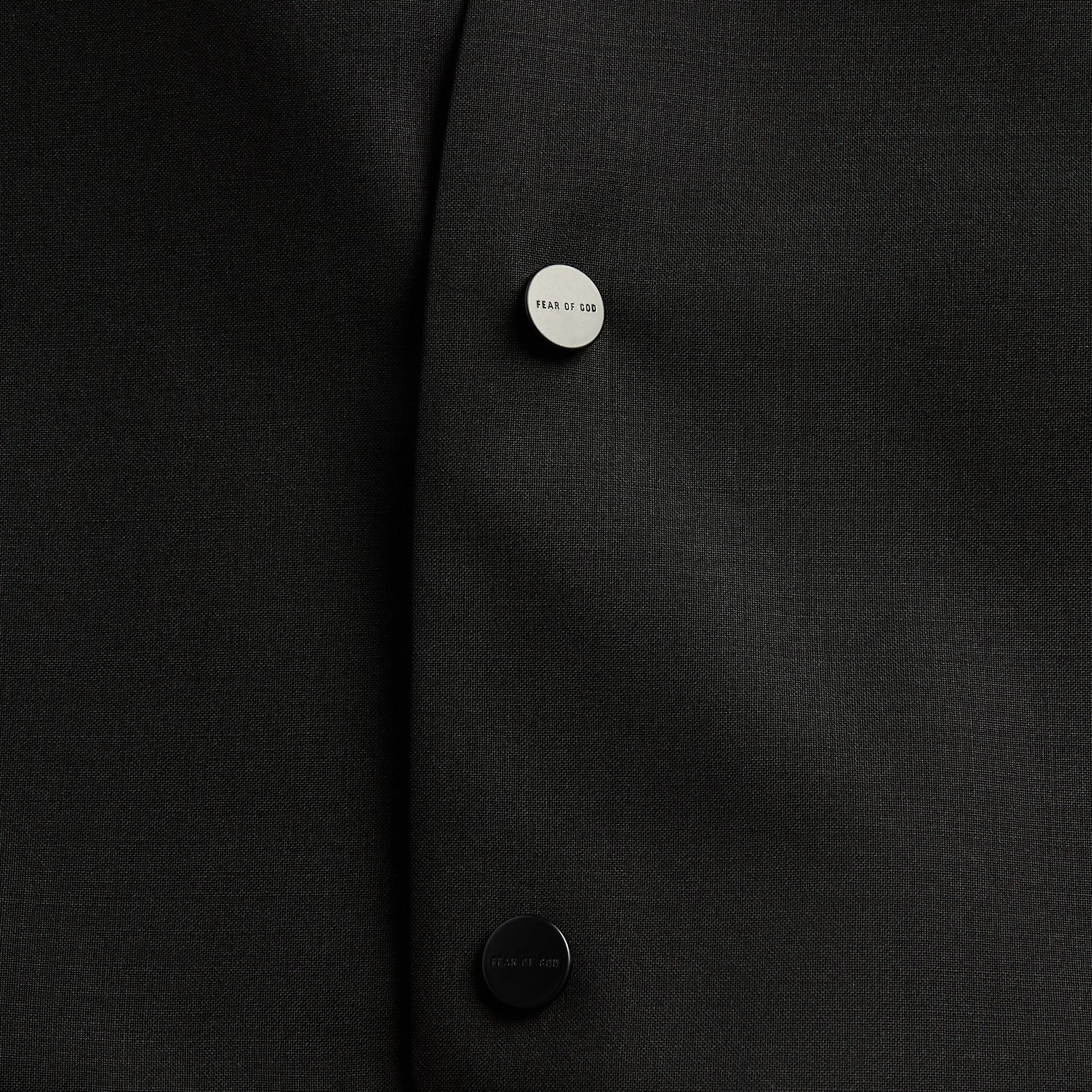 Fear Of God Easy Care Wool Relaxed Lapelless Jacket - Black