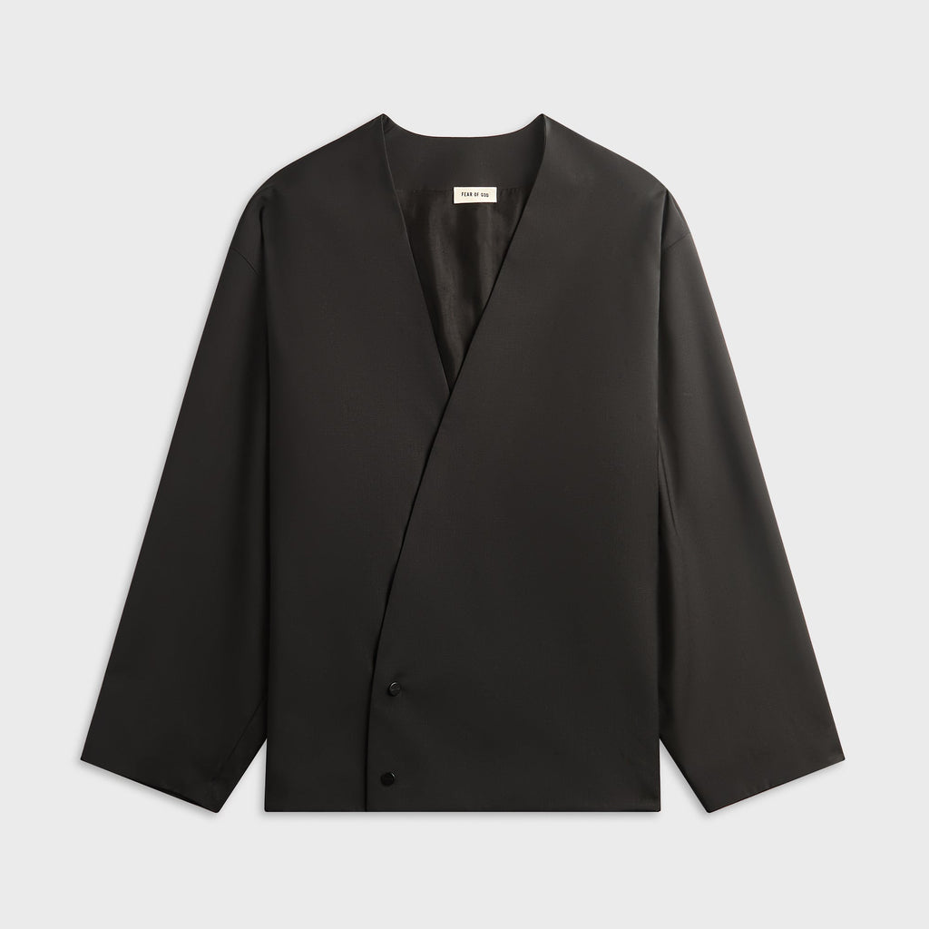 Fear Of God Easy Care Wool Relaxed Lapelless Jacket - Black