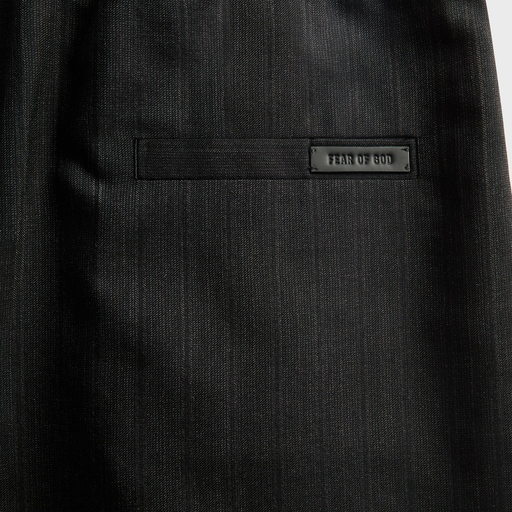 Fear Of God Striped Wool Baggy Short - Black