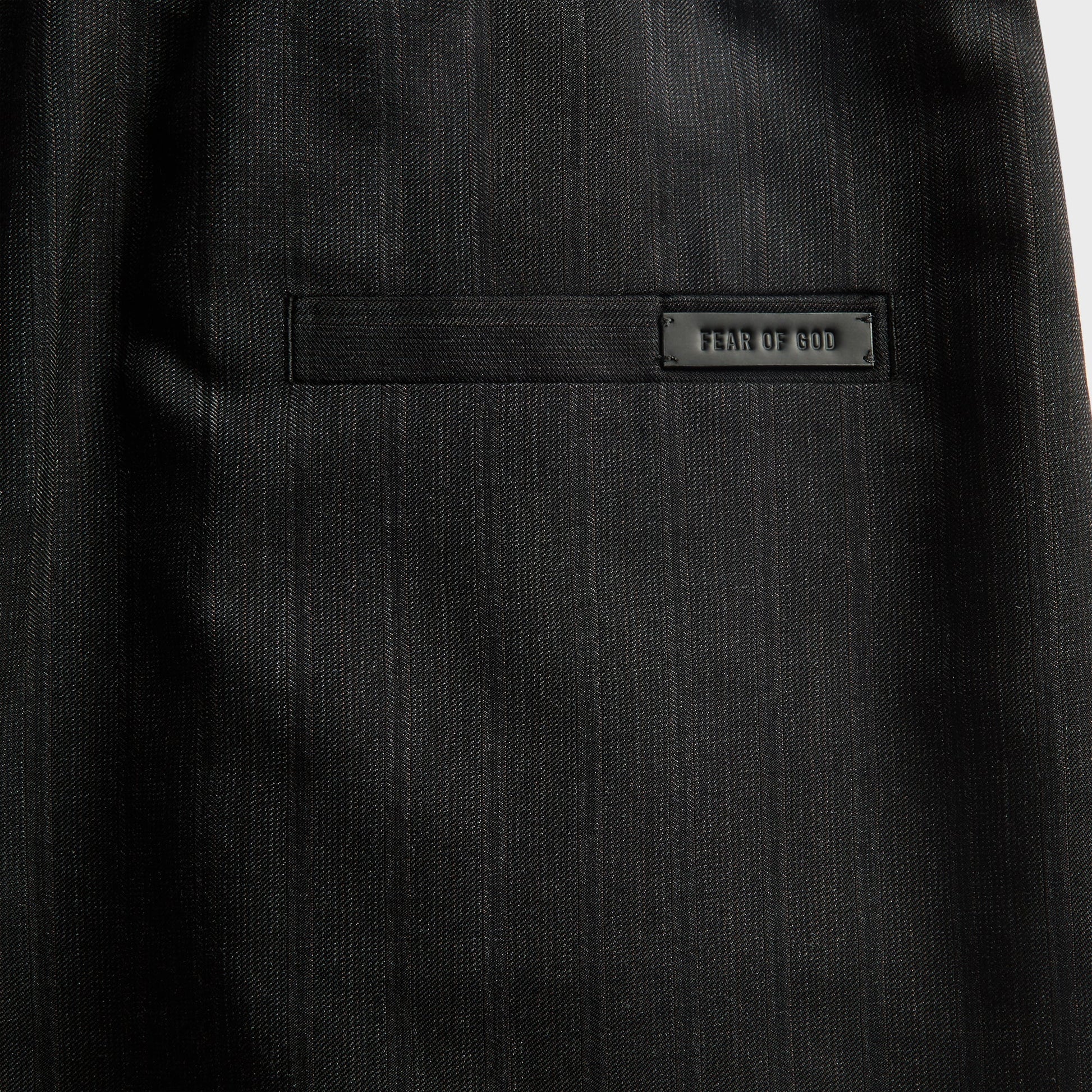Fear Of God Striped Wool Baggy Short - Black