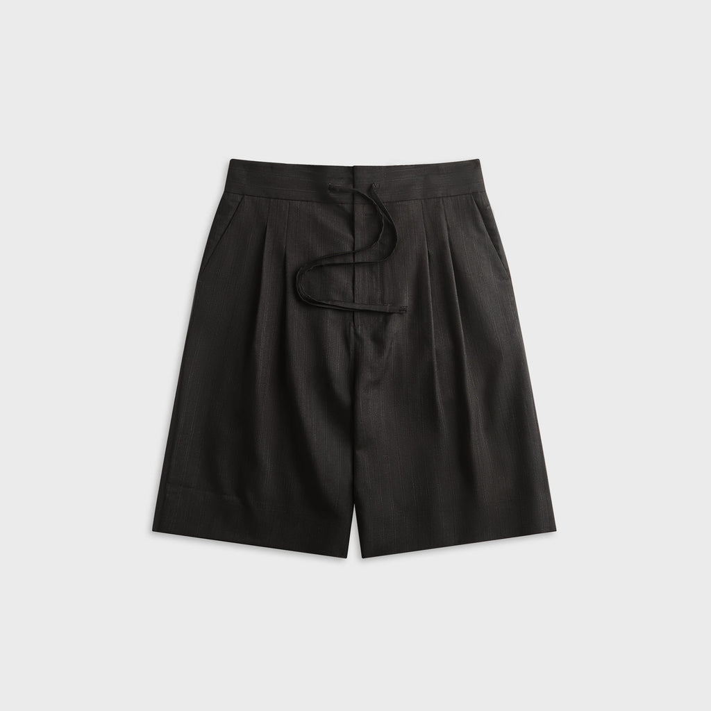 Fear Of God Striped Wool Baggy Short - Black