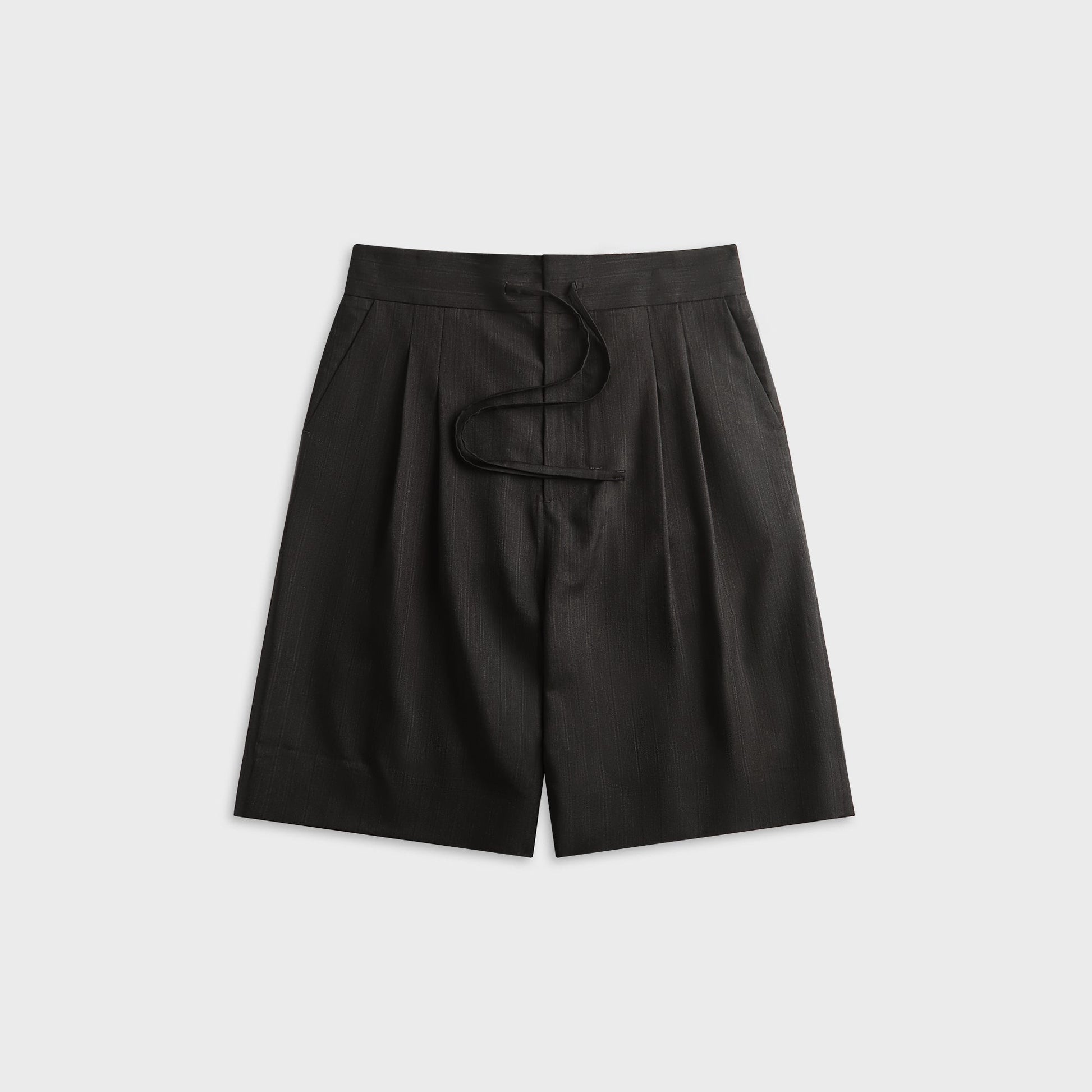 Fear Of God Striped Wool Baggy Short - Black