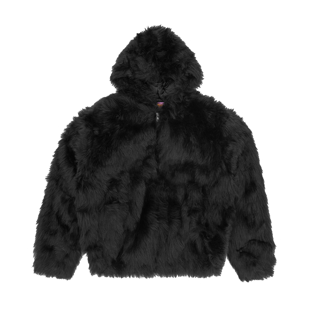 Corteiz HOODED FUR JACKET [BLACK] CRTZRTW