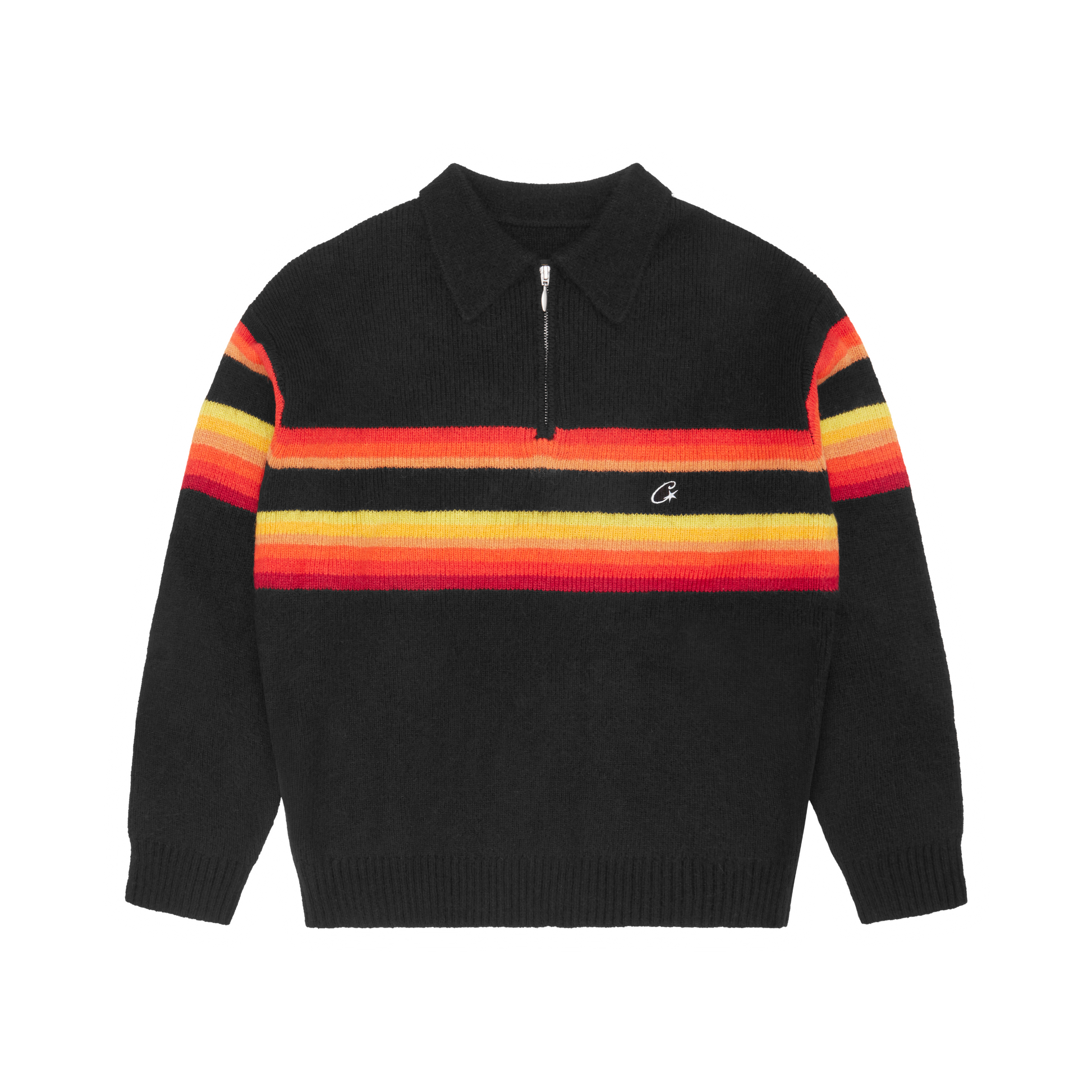 Corteiz GRADIENT HALF KNIT ZIP PULLOVER [BLACK] CRTZRTW