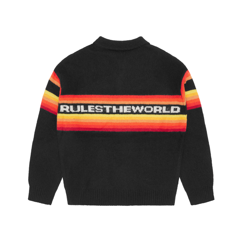 Corteiz GRADIENT HALF KNIT ZIP PULLOVER [BLACK] CRTZRTW