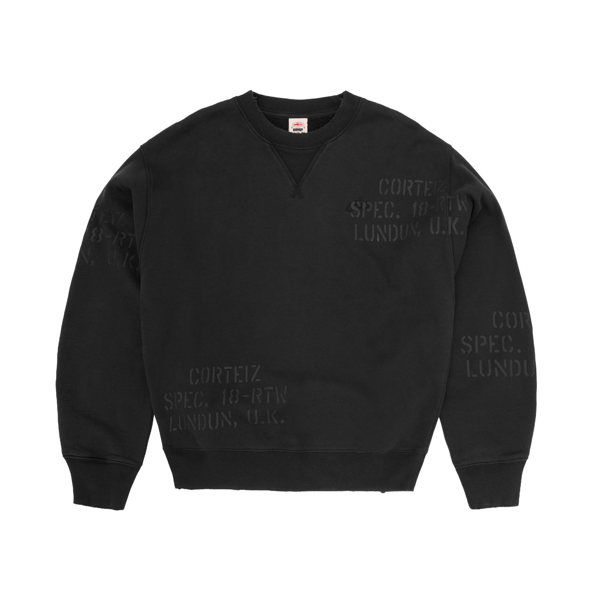 Corteiz HMP STENCIL CREWNECK [BLACK OVERDYE] CRTZRTW