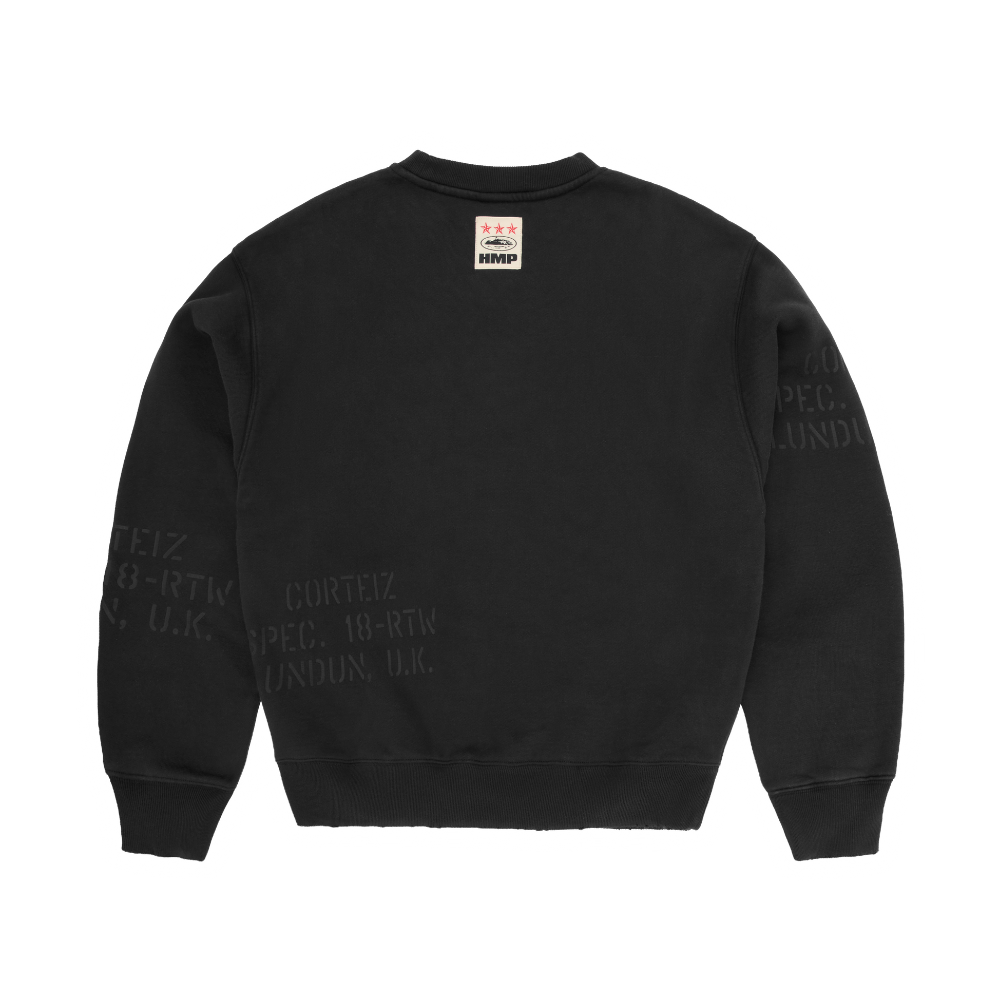 Corteiz HMP STENCIL CREWNECK [BLACK OVERDYE] CRTZRTW