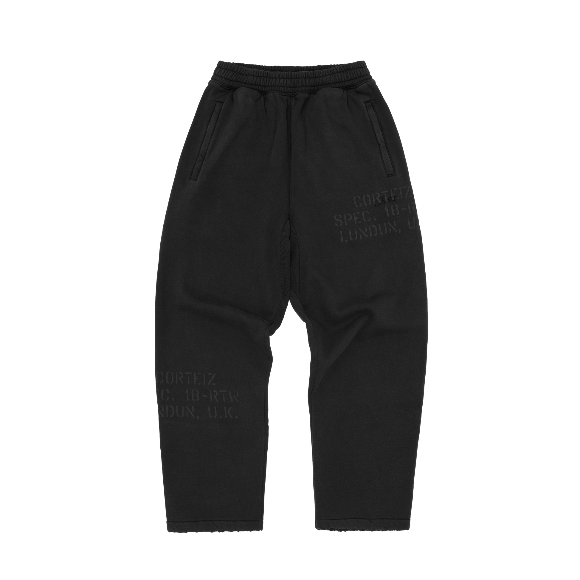 Corteiz HMP STENCIL OPEN HEM SWEATPANT [BLACK OVERDYE] CRTZRTW