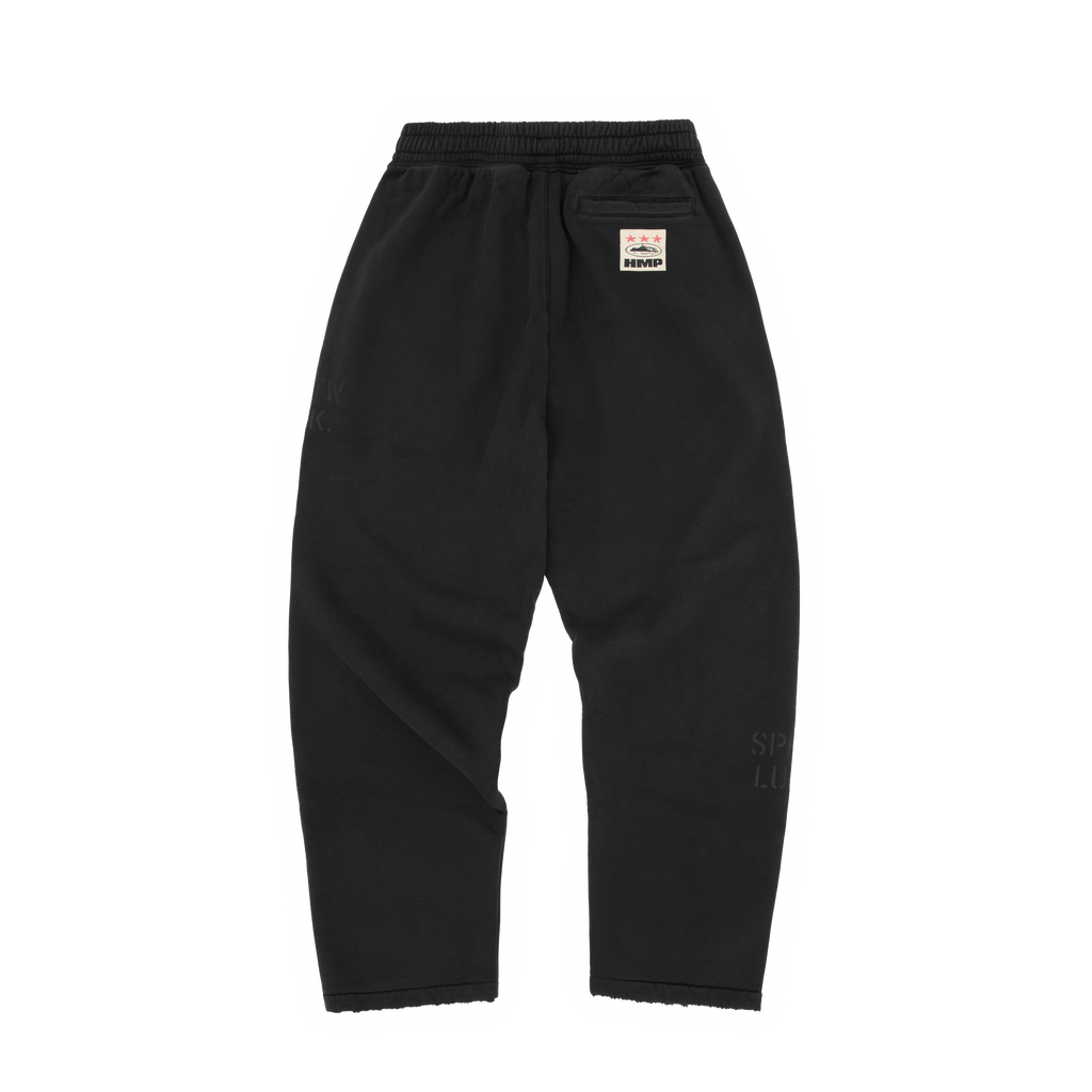 Corteiz HMP STENCIL OPEN HEM SWEATPANT [BLACK OVERDYE] CRTZRTW