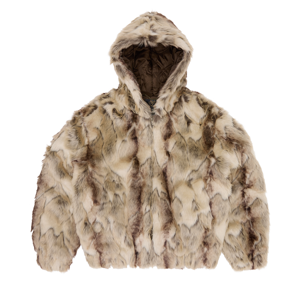 Corteiz PELT HOODED FUR JACKET [FAWN] CRTZRTW