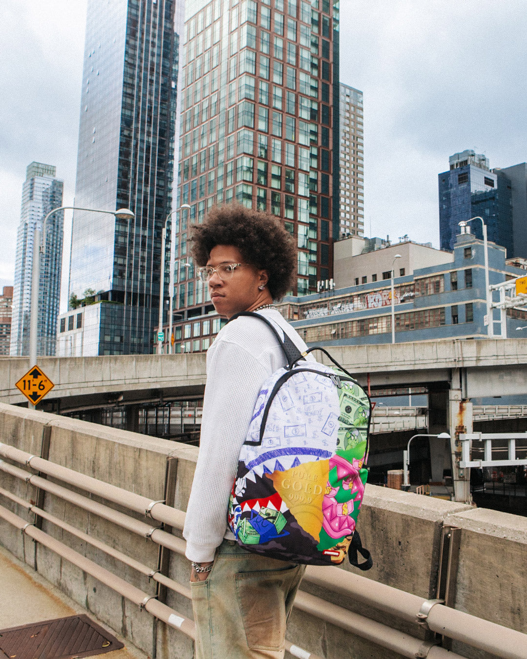 SPRAYGROUND MEAN MONEY COLLAGE BACKPACK