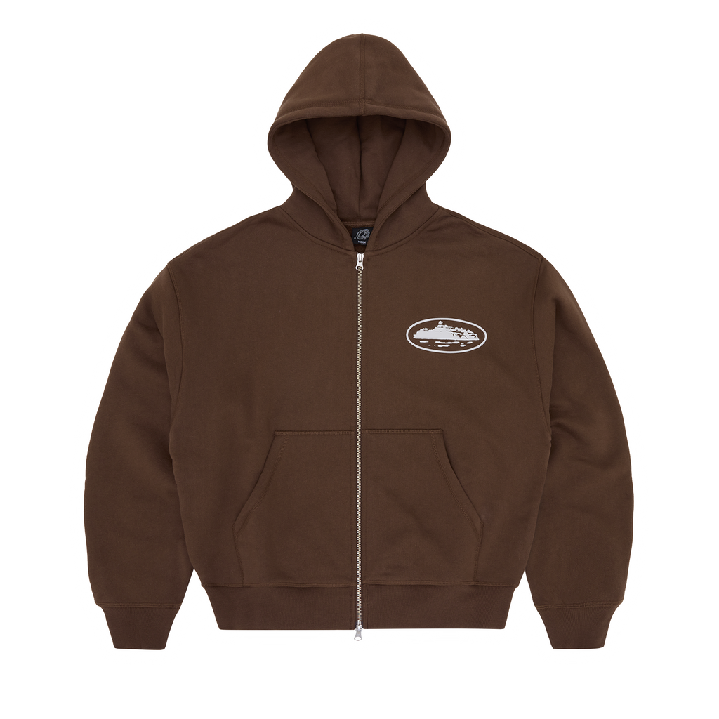 Corteiz ISLAND PUFF PRINT ZIP HOODIE [BROWN] CRTZRTW