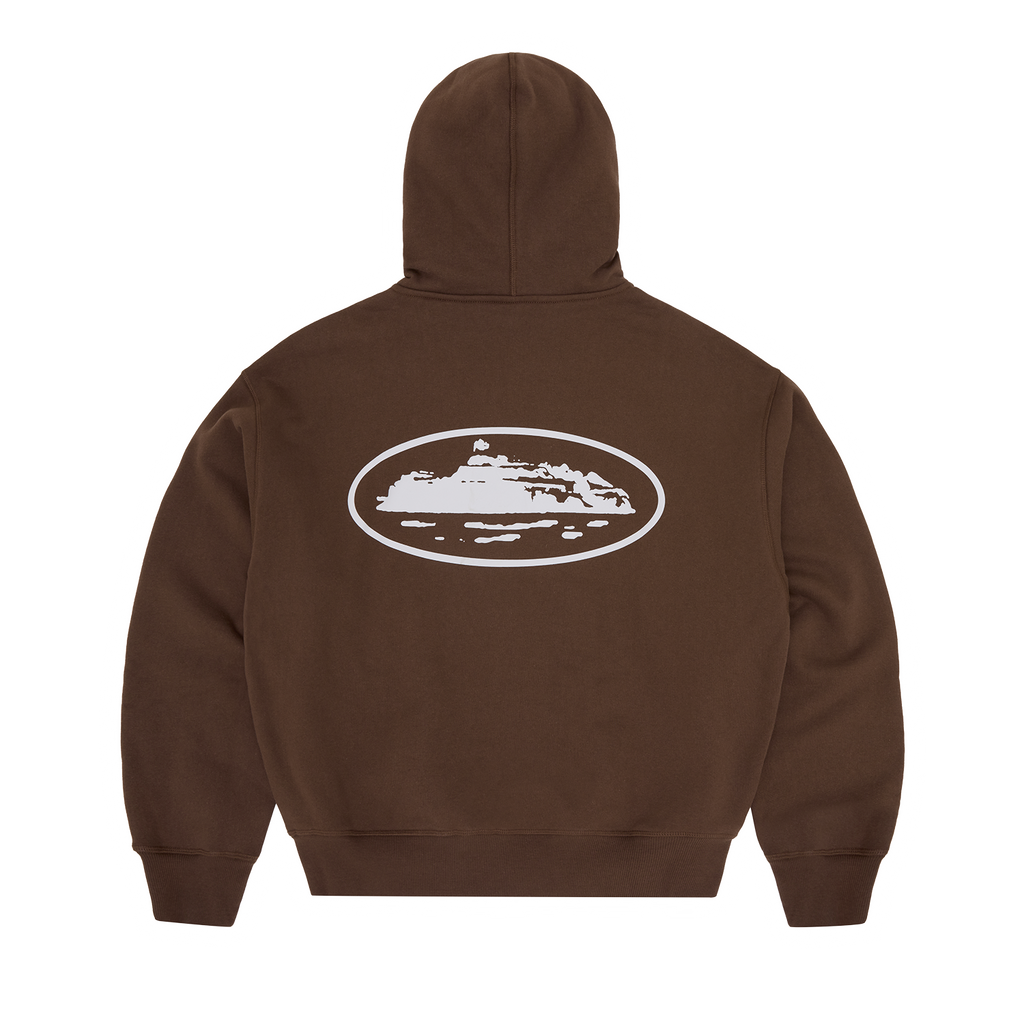 Corteiz ISLAND PUFF PRINT ZIP HOODIE [BROWN] CRTZRTW