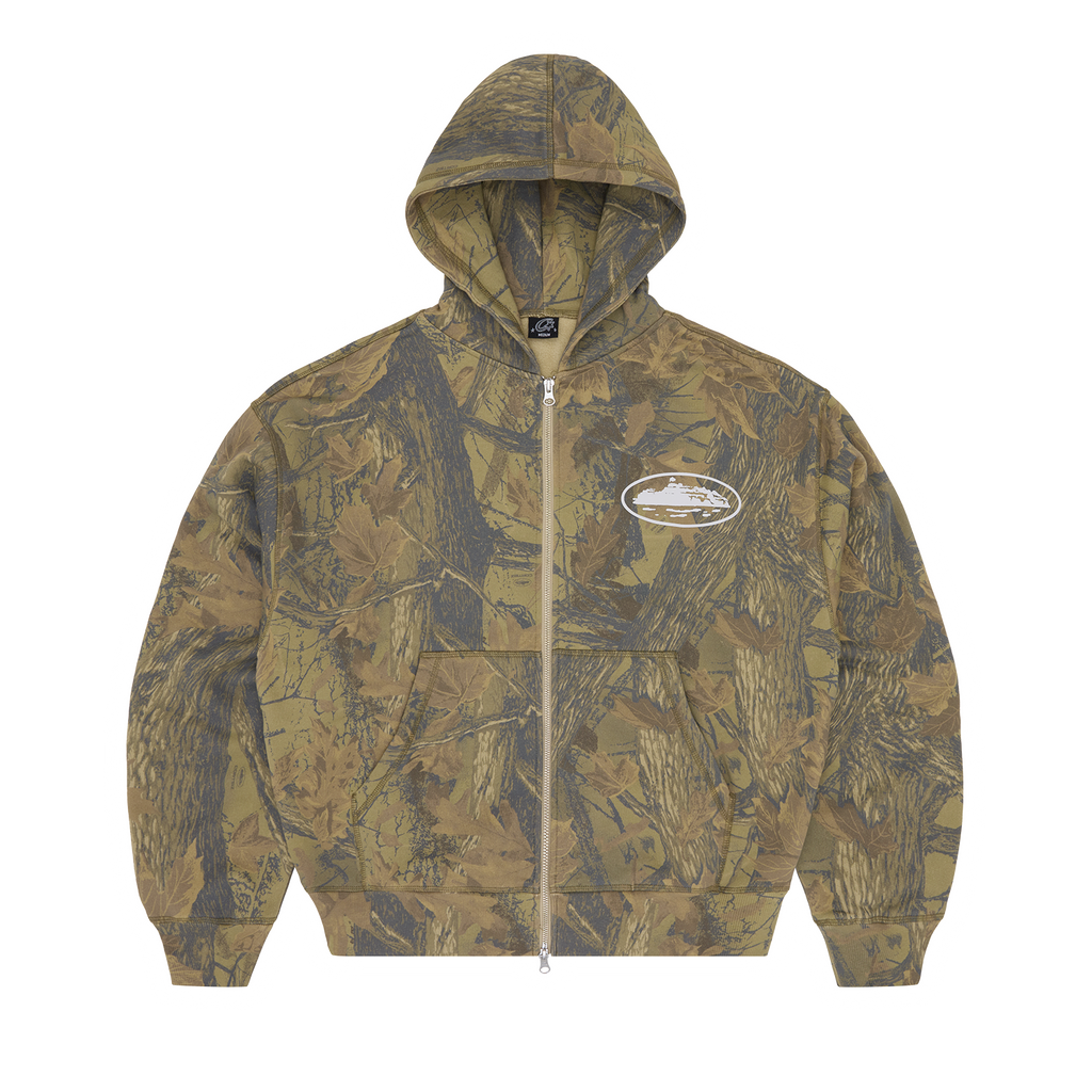 Corteiz ISLAND PUFF PRINT ZIP HOODIE [FOREST CAMO] CRTZRTW