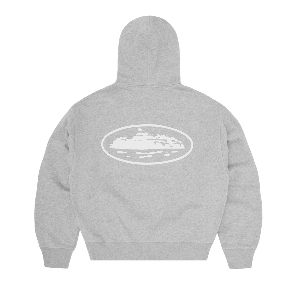 Corteiz ISLAND PUFF PRINT ZIP HOODIE [HEATHER GREY] CRTZRTW