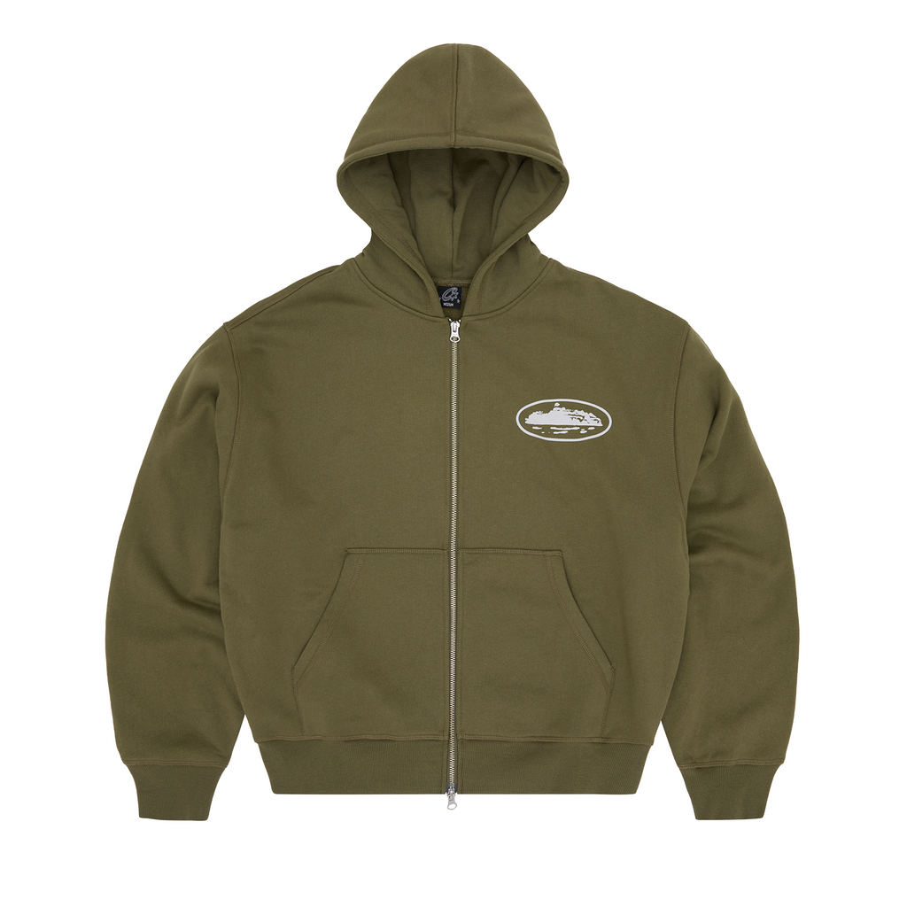 Corteiz ISLAND PUFF PRINT ZIP HOODIE [OLIVE] CRTZRTW