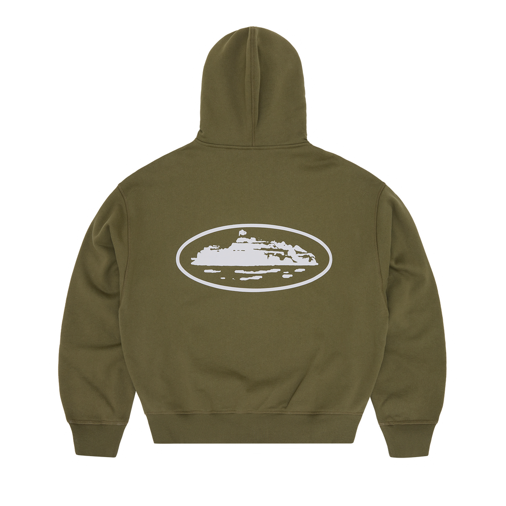 Corteiz ISLAND PUFF PRINT ZIP HOODIE [OLIVE] CRTZRTW