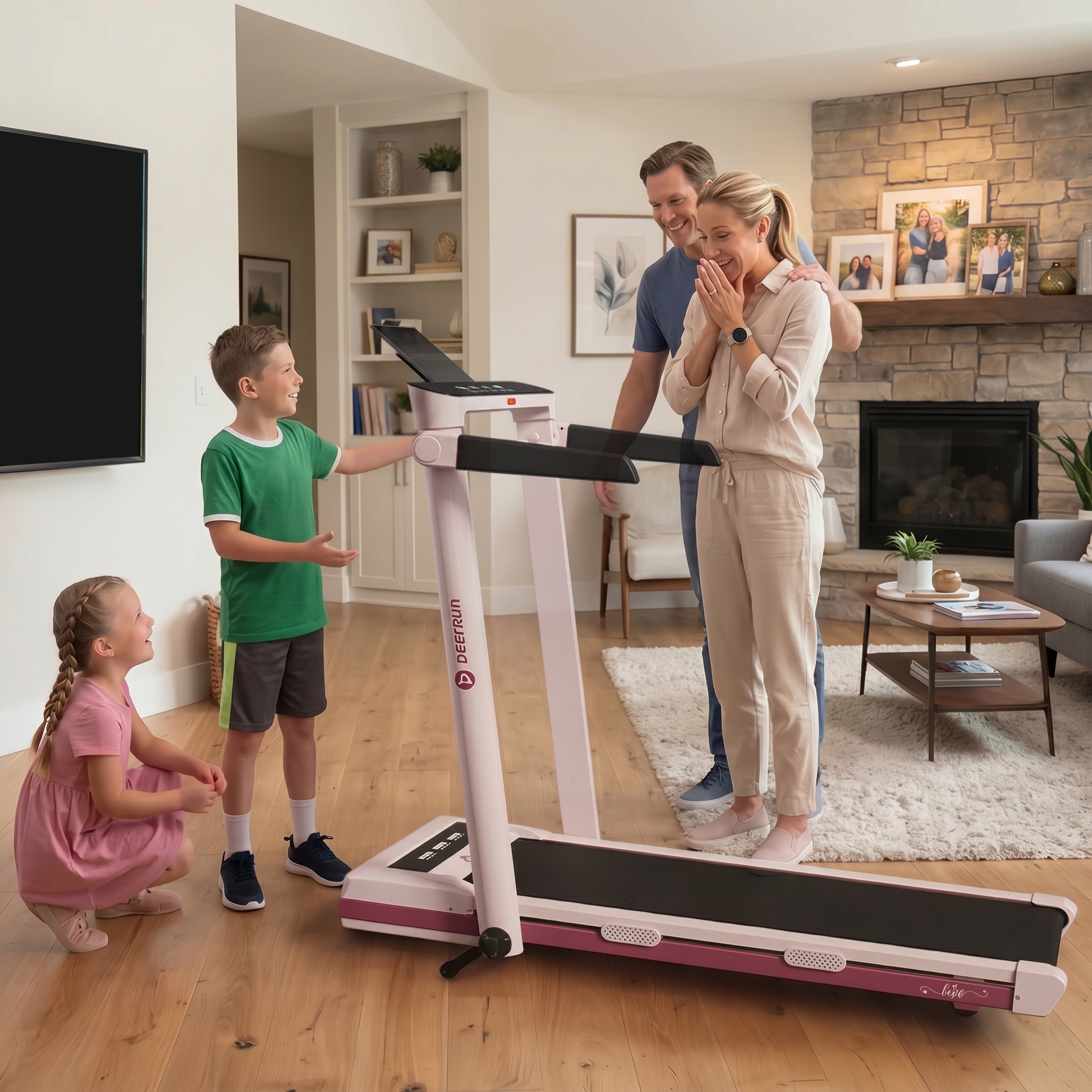 DeerRun Z10 Pro Rose Pink | 12% Auto Incline Treadmill