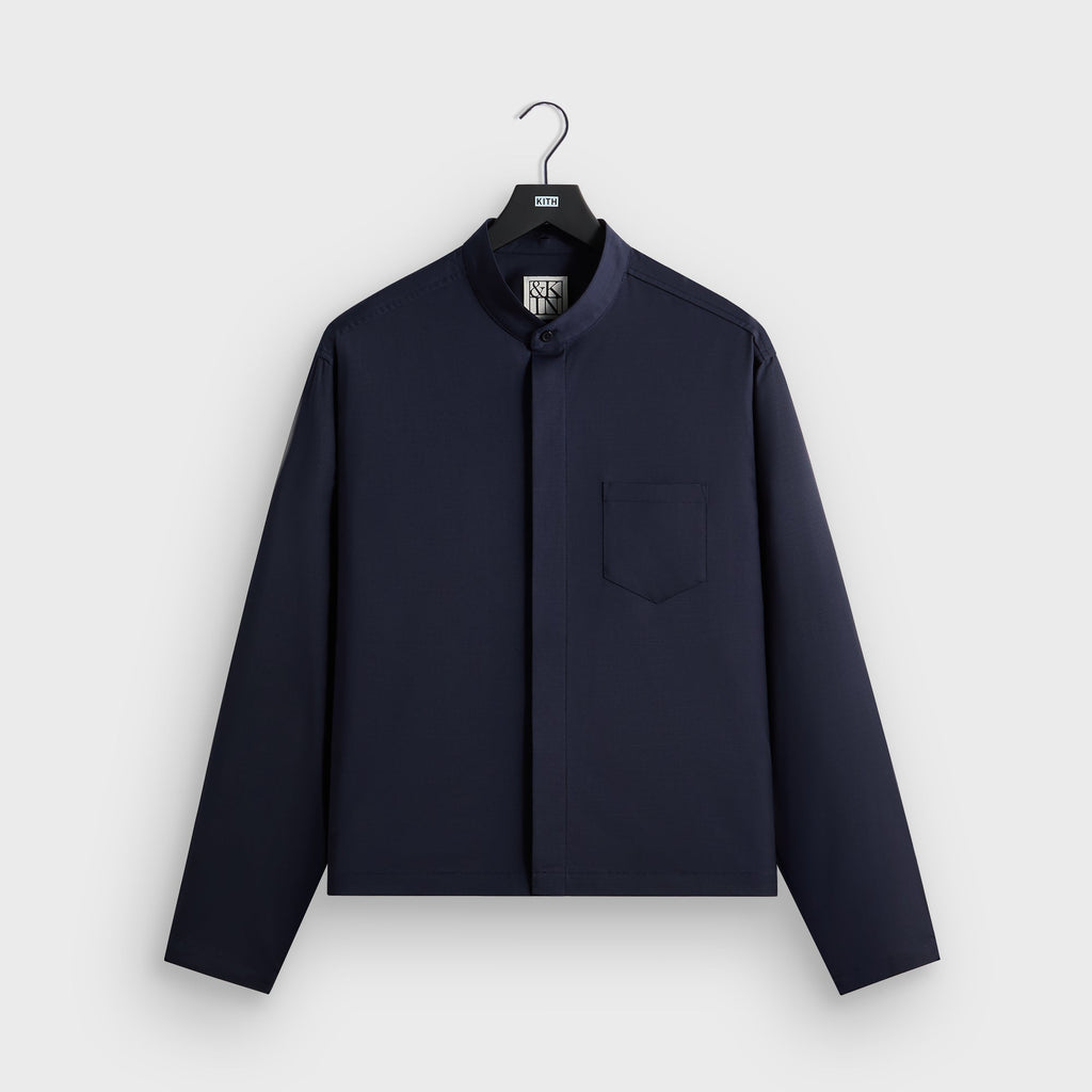 &Kin Tropical Wool Nico Shirt - Nocturnal