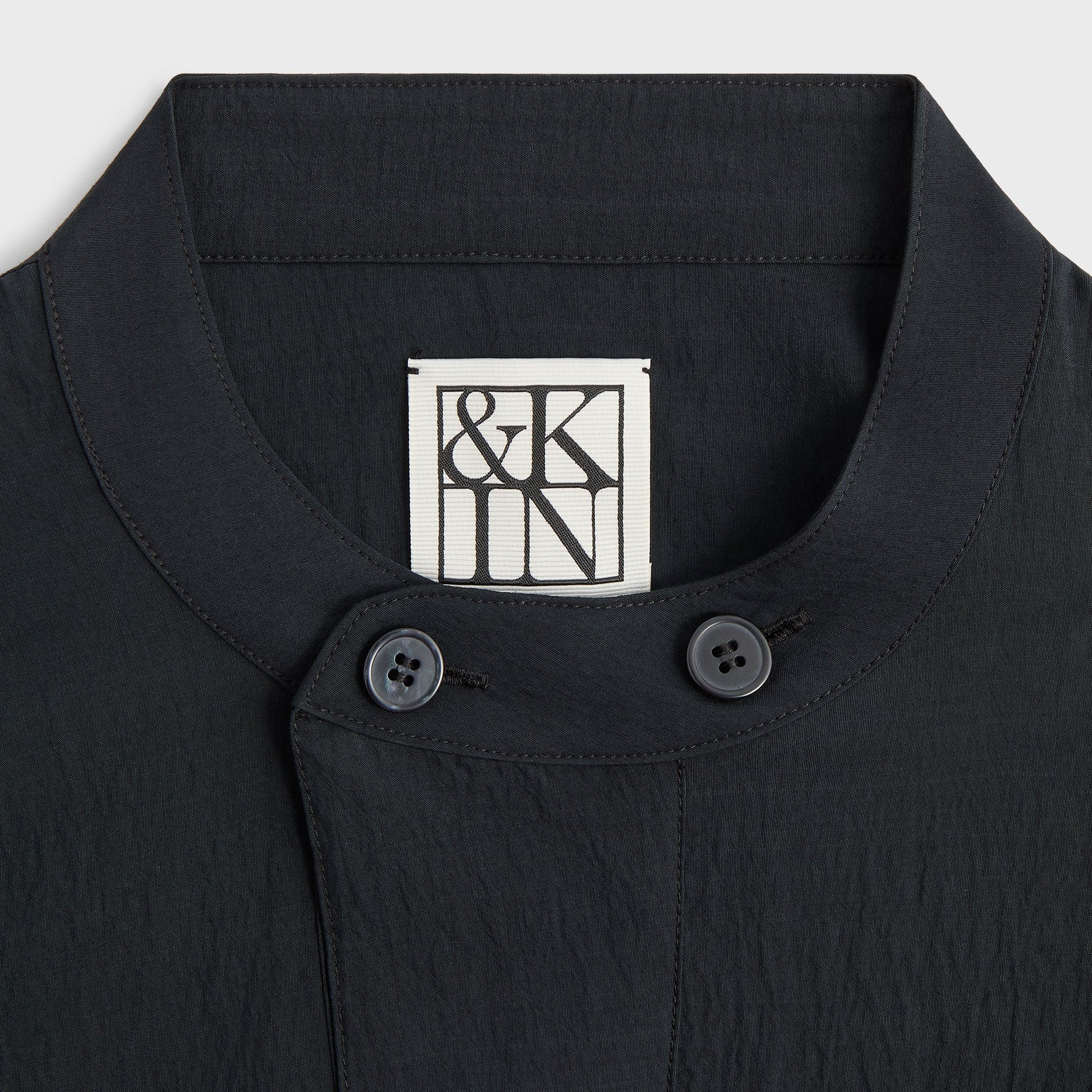 &Kin Wrinkle Cupro Leven Shirt - Black