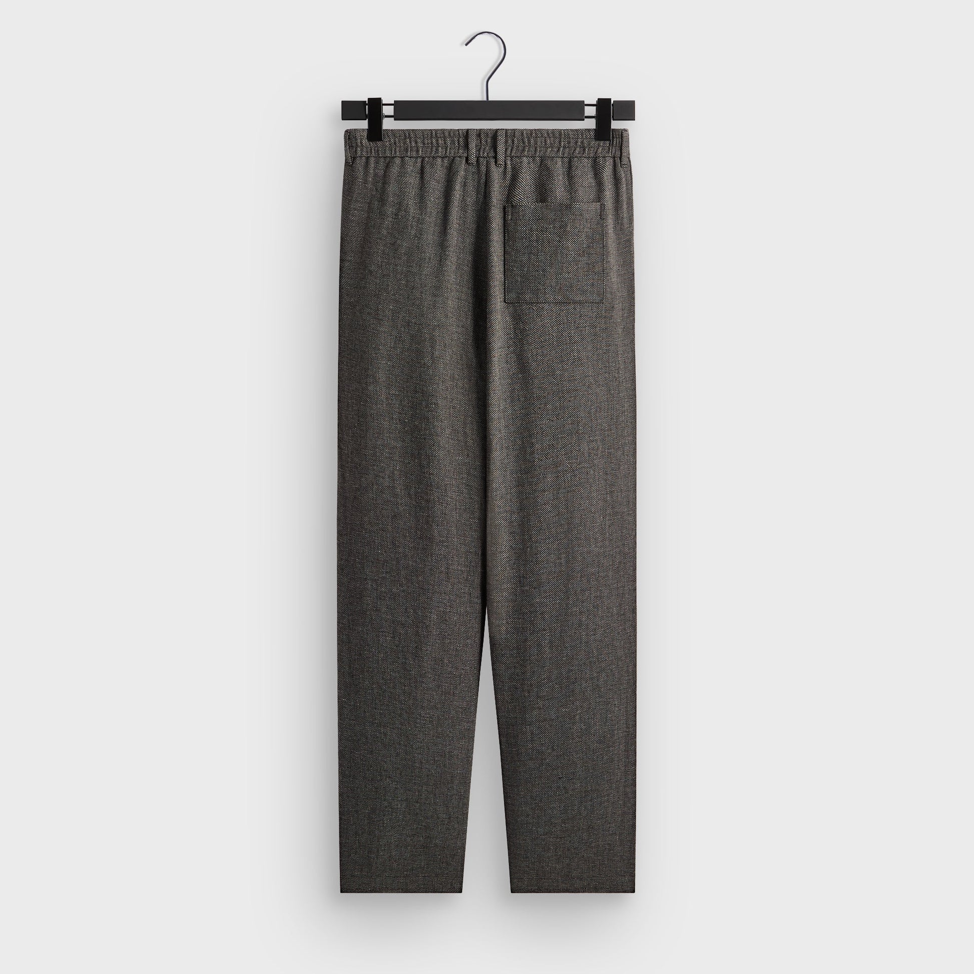 &Kin Textured Linen Flax Brynn Pleated Pant  - Black Melange