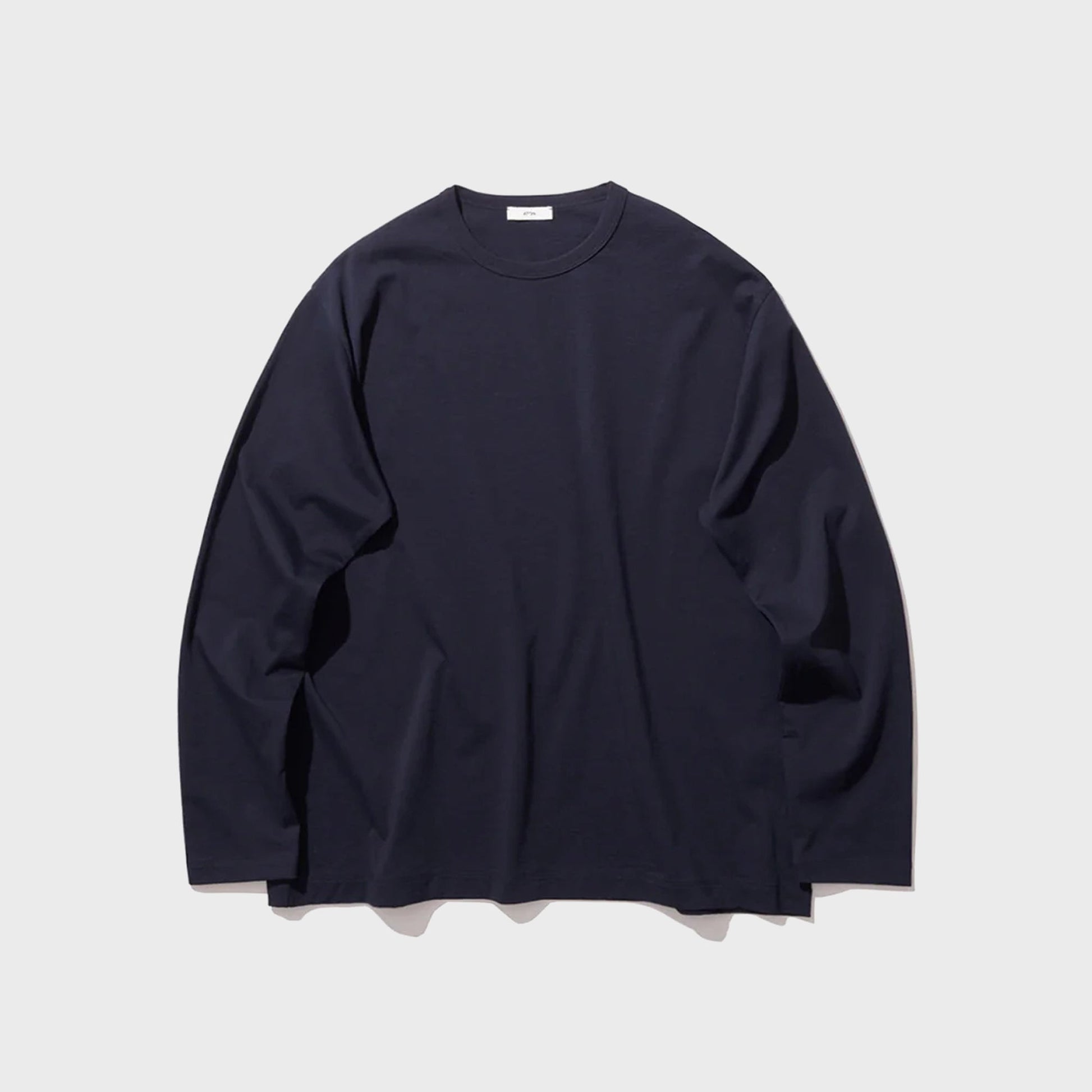 ATON Dry Cotton Jersey Standard Long Sleeve Tee - Navy