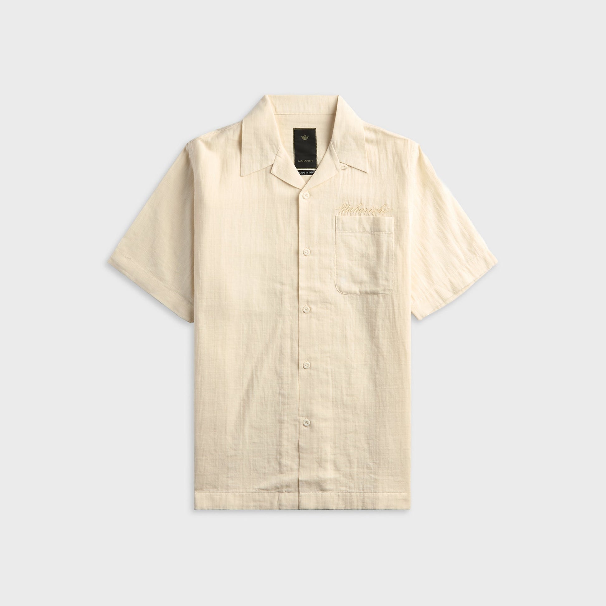 Maharishi 7316 Light Double Voile Cuban Shirt - Ecru