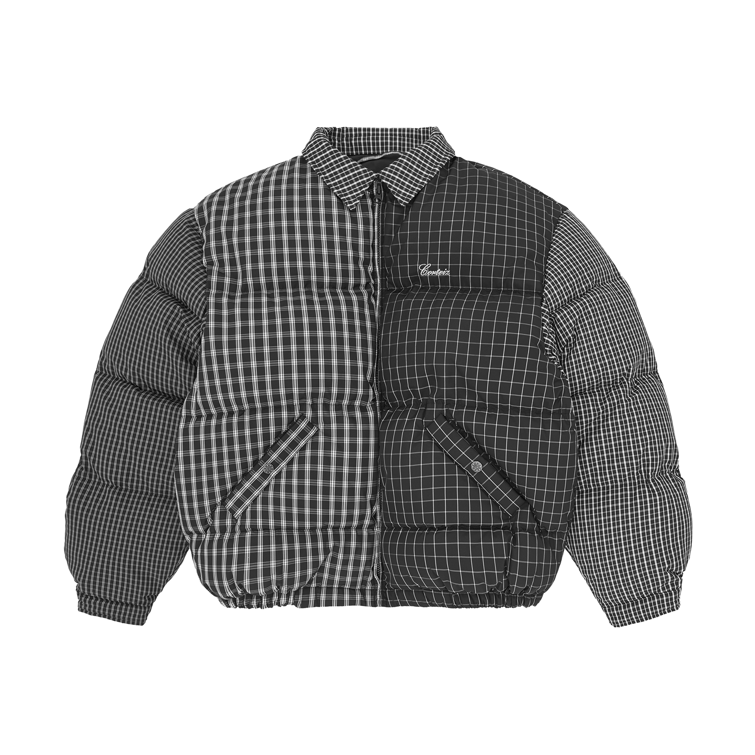 Corteiz COLLAR BOLO DOWN JACKET [BLACK PLAID] CRTZRTW
